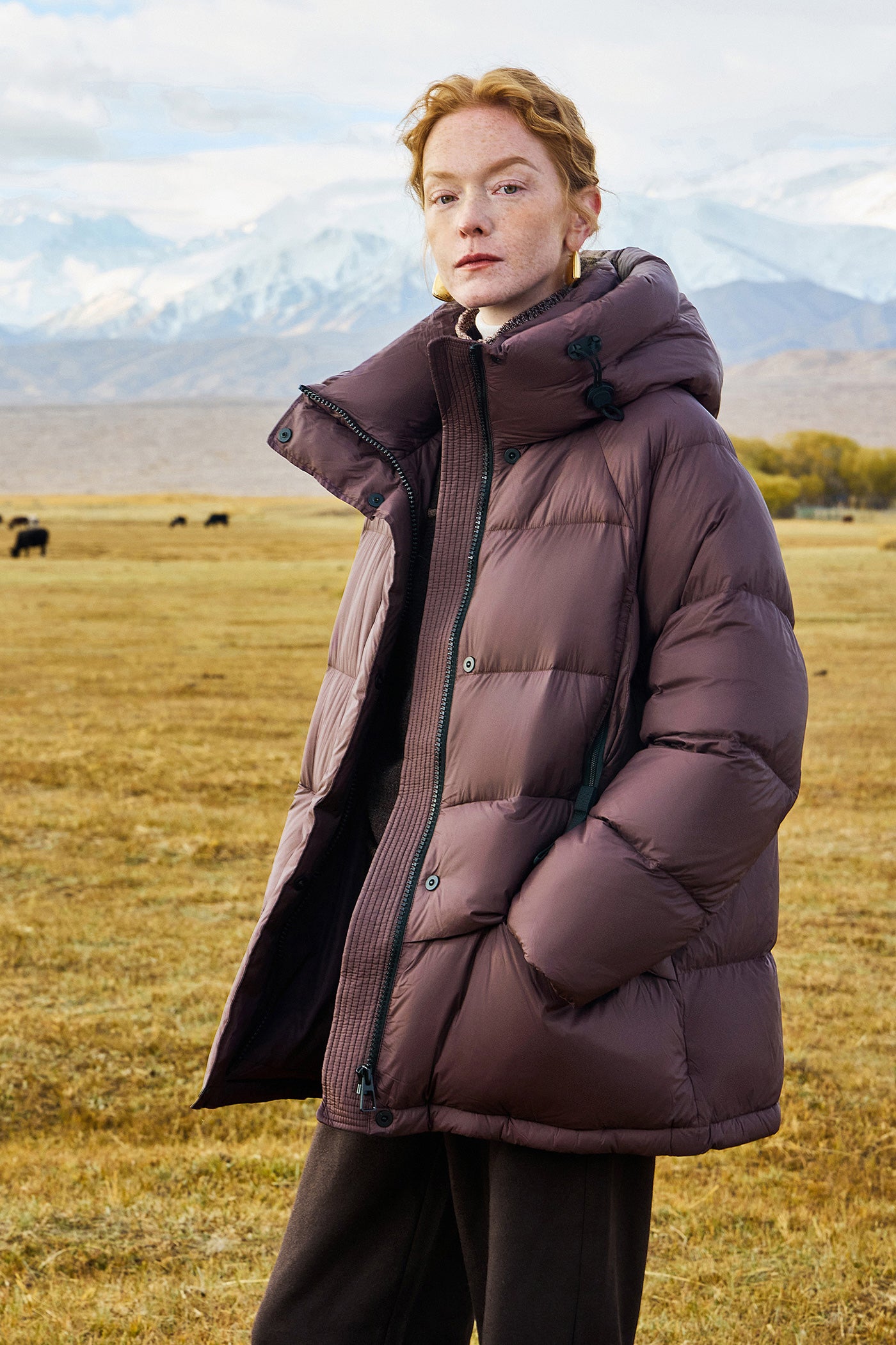 KAMILAN Women's 2025 Winter Down Coat  Fashion Warm White Duck Down Puffer Jacket with Hood
