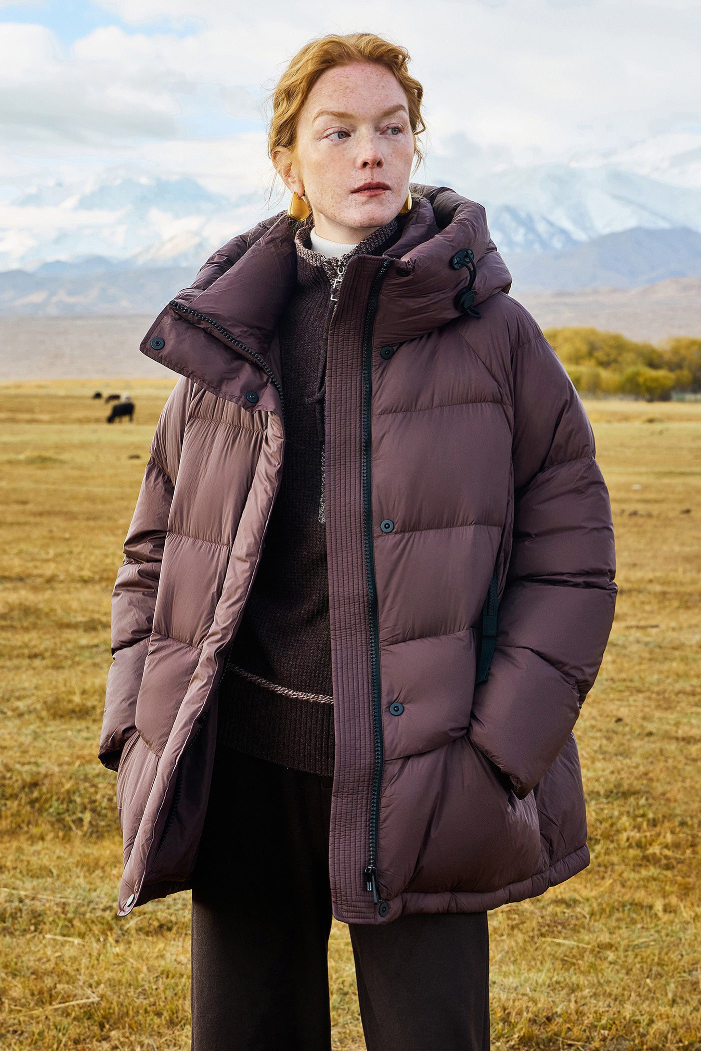 KAMILAN Women's 2025 Winter Down Coat  Fashion Warm White Duck Down Puffer Jacket with Hood