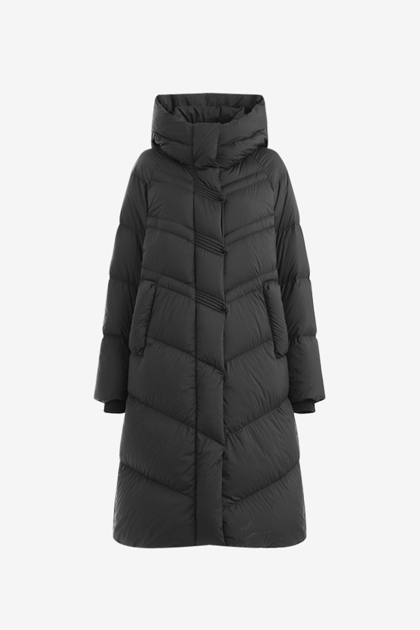 KAMILAN Women's 2025 Winter Over-the-Knee Down Coat  Vintage Mid-Length Hooded Puffer Jacket