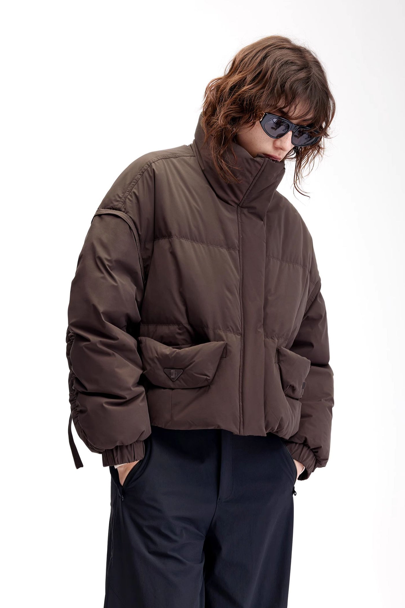 KAMILAN Women's Short Down Puffer Jacket 2025 Winter Casual High-Neck White Duck Down Coat for Petite Figures