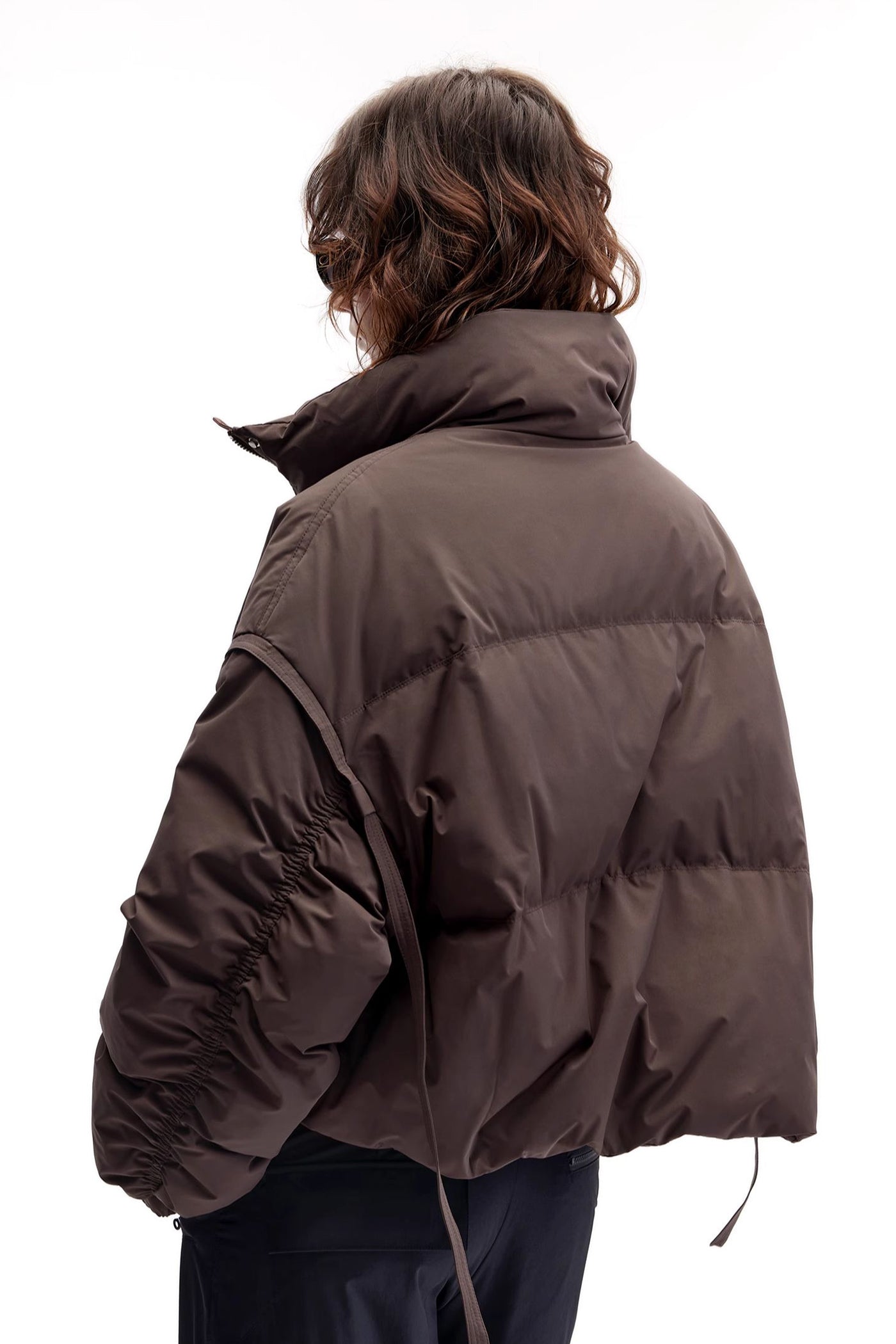 KAMILAN Women's Short Down Puffer Jacket 2025 Winter Casual High-Neck White Duck Down Coat for Petite Figures