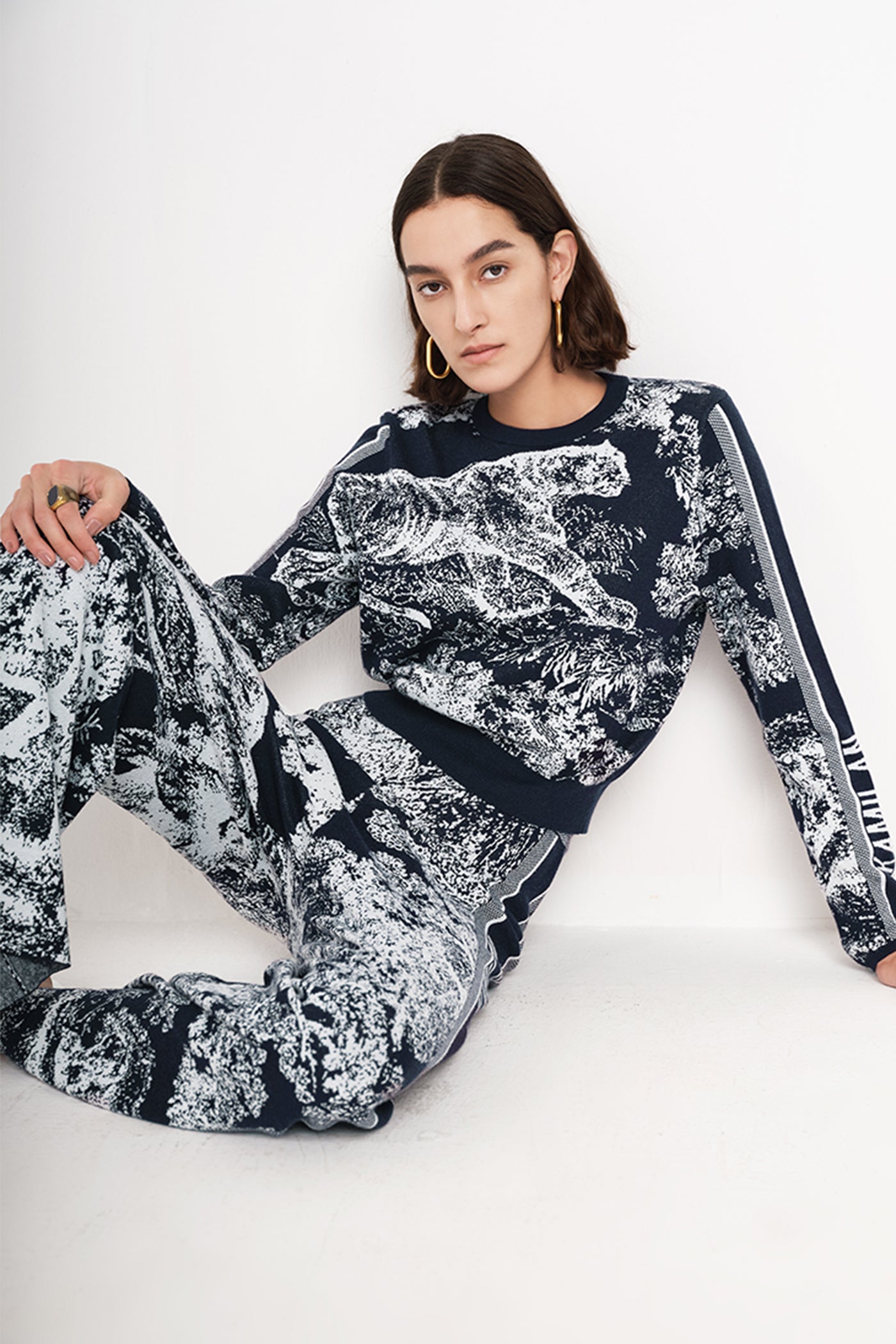 KAMILAN Women's Patterned Knit Pants – High Waist Straight Leg Casual Trousers  Fall 2025 New