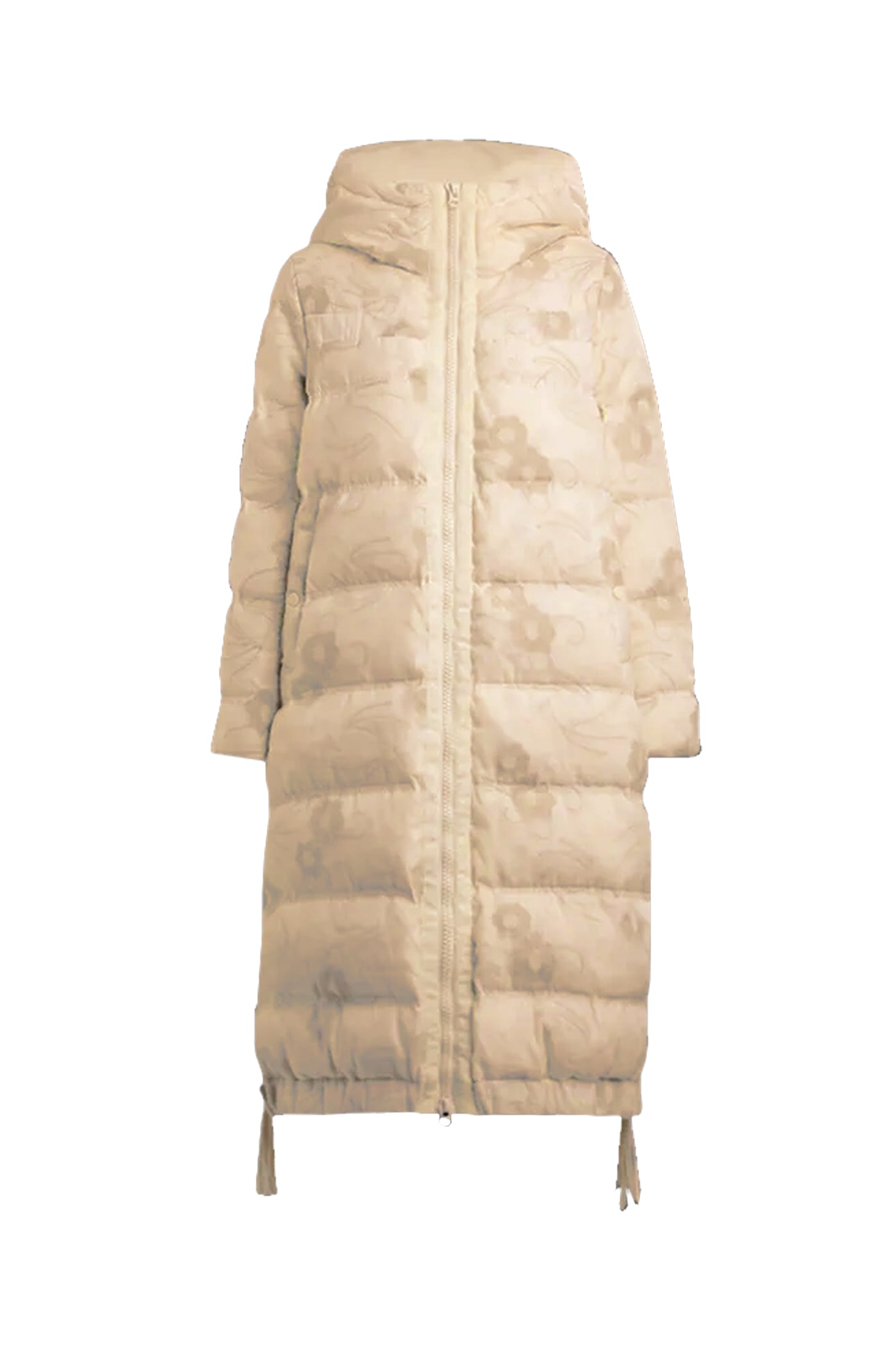 KAMILAN Women's French Style Printed Down Jacket  2025 Winter Mid-Length Elegant White Duck Down Coat