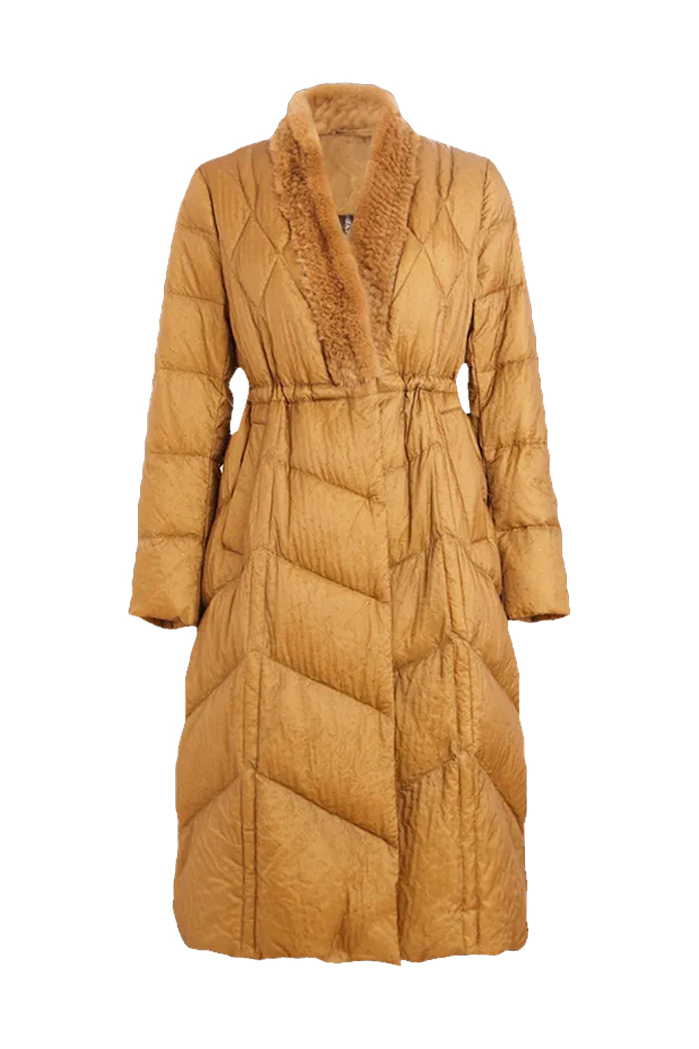 KAMILAN Women's Luxe Mink Fur Spliced Down Jacket | 2025 Winter Mid-Length Warm Coat