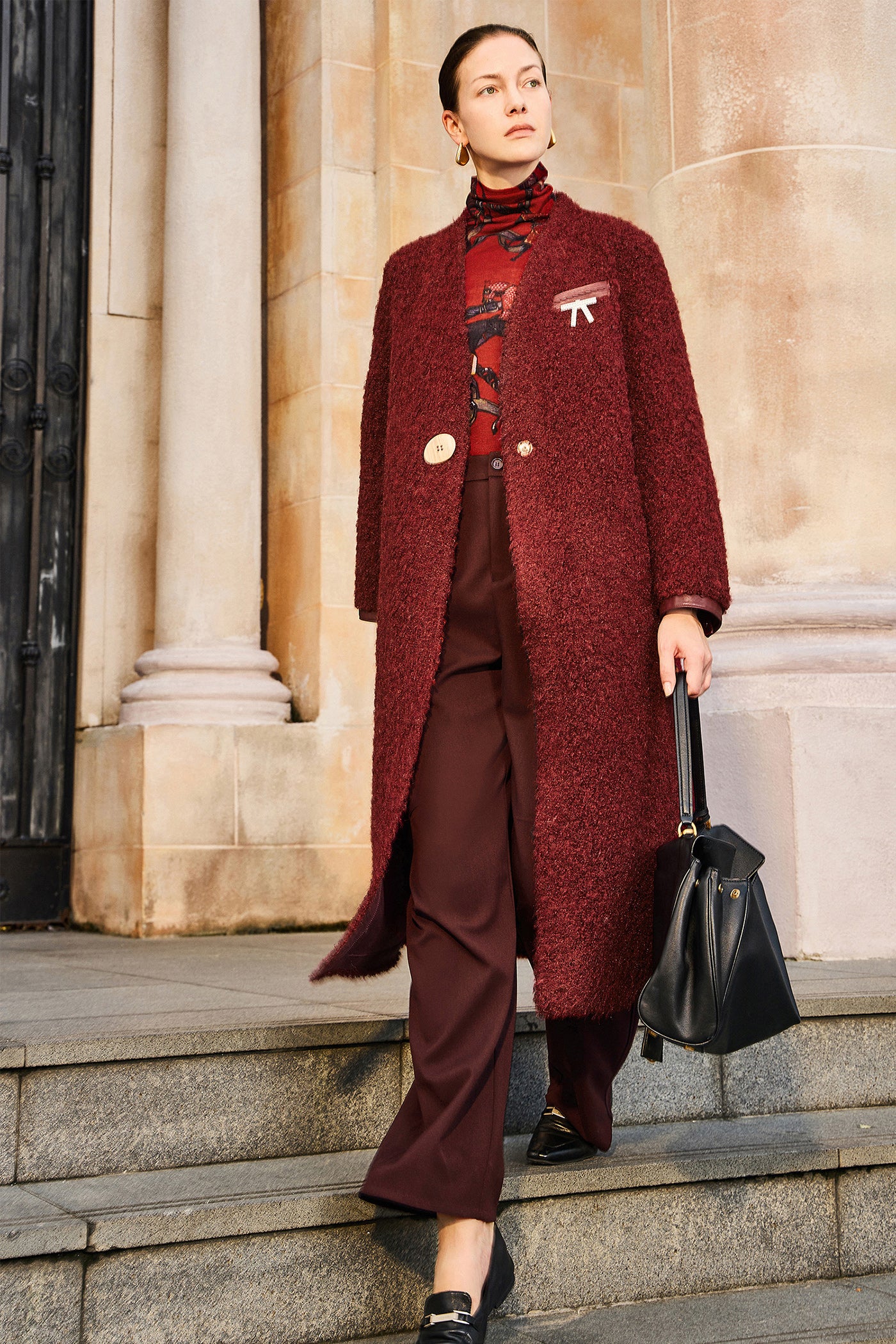KAMILAN Women's Oversized Fur Coat – 2025 Winter Fashion Mid-Length Warm Overcoat, Below the Knee