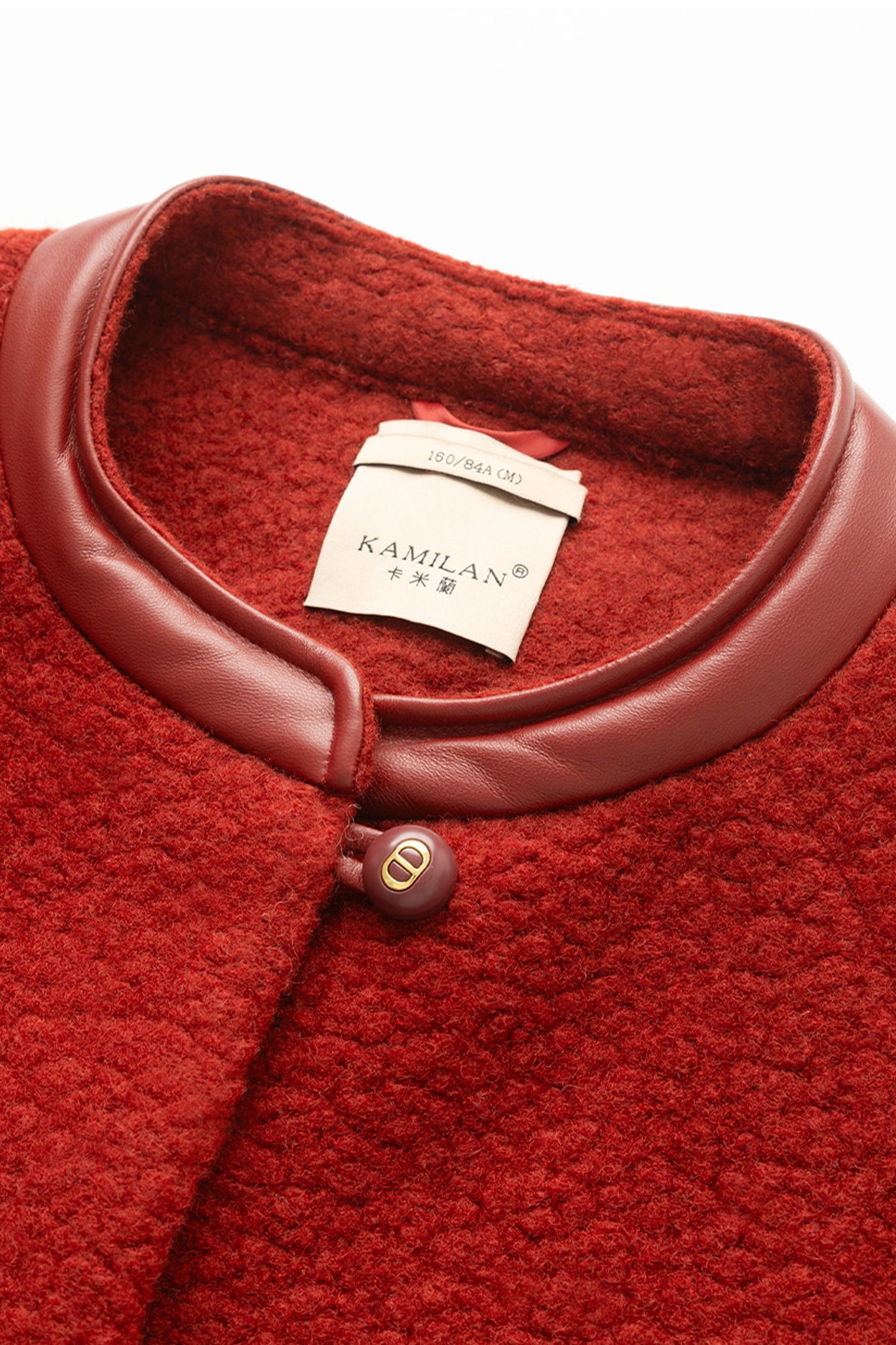 KAMILAN Sheepskin Spliced Wool Coat Women's Coat