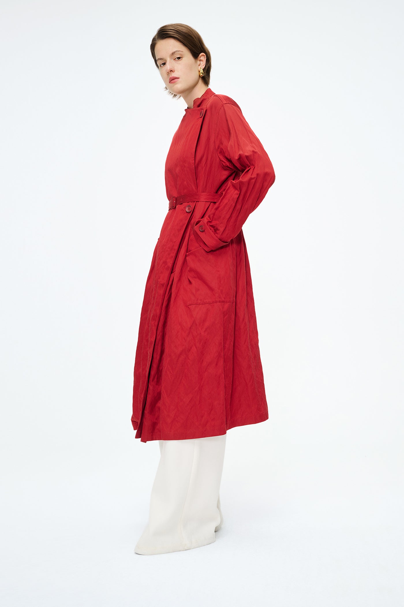 KAMILAN French-Inspired Luxury Belted Trench Dress Coat – 2025 Fall Collection, Mid-Length Custom Design
