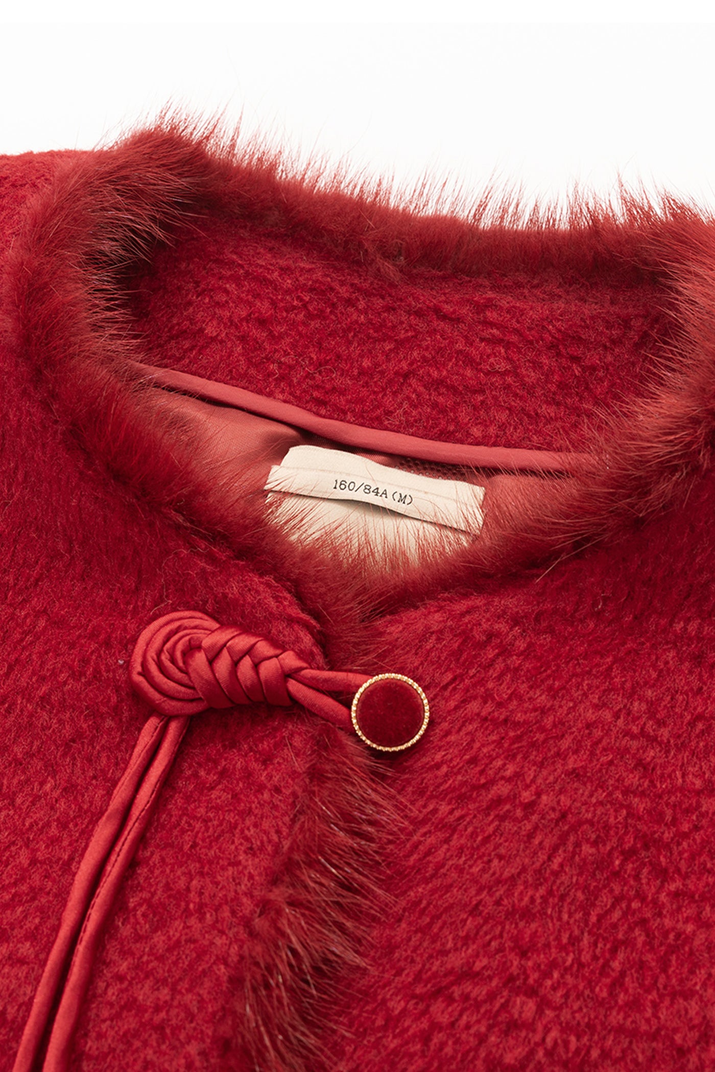KAMILAN Women's New Chinese-Style Coat – 2025 Autumn/Winter Fur-Trimmed Round-Neck Jacket