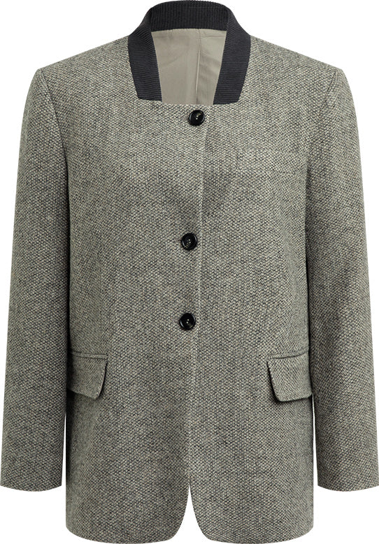 KAMILAN French Chic Wool Blazer for Women – 2025 Winter Elegant Casual Tailored Coat