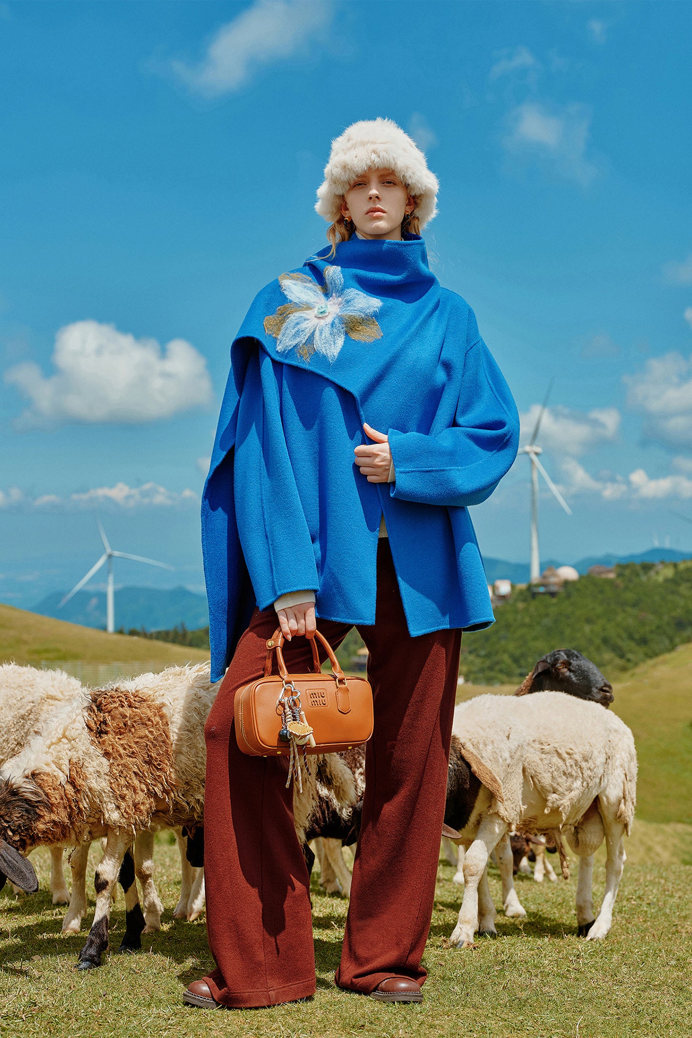 KAMILAN Women's Short Double-Faced Wool Coat – 2025 Autumn New Scarf-Collar Jacket