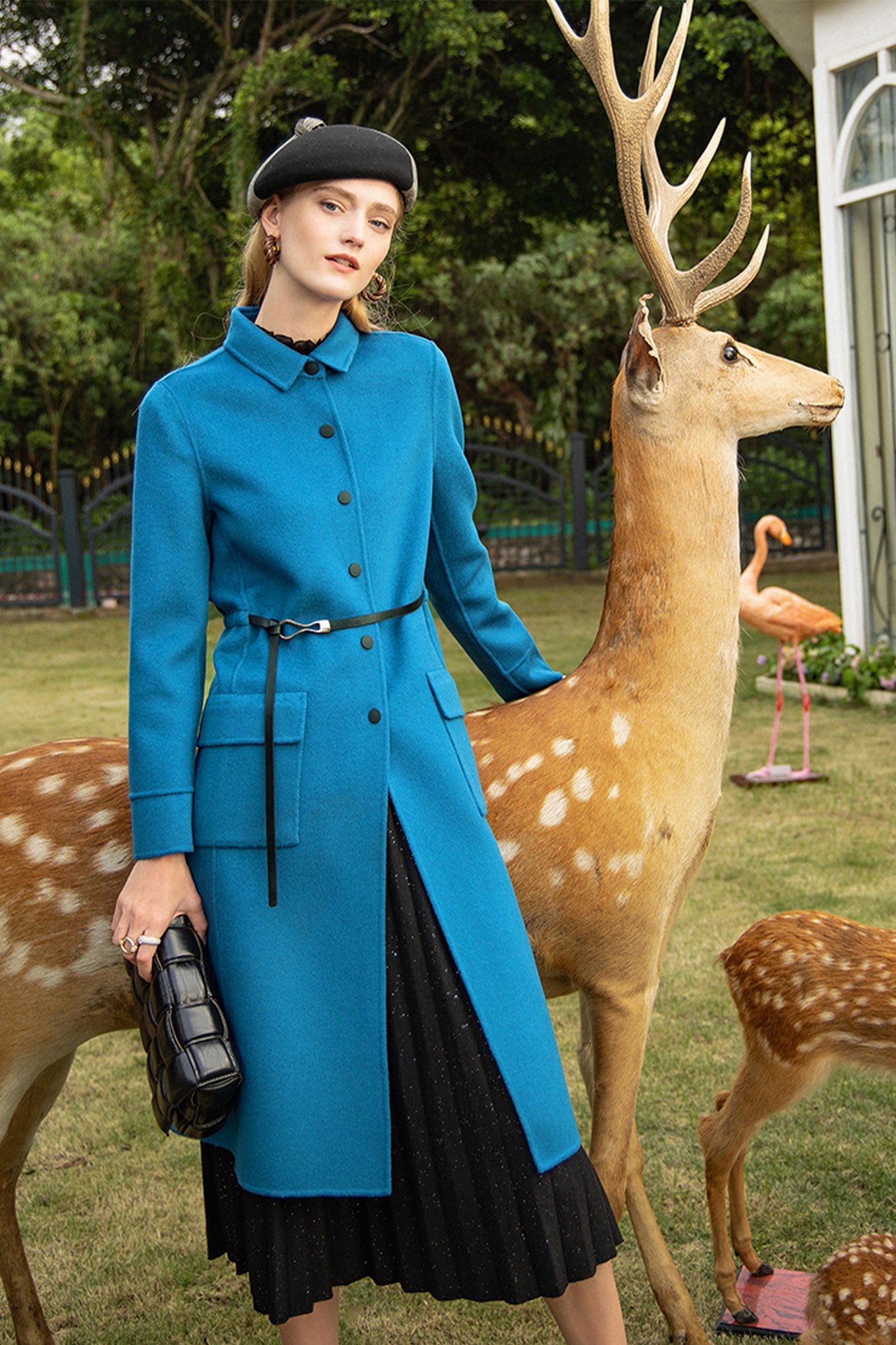 KAMILAN Women's Double-Faced Wool Coat – 2025 Autumn New Mid-Length Oversized Silhouette Trendy Outerwear