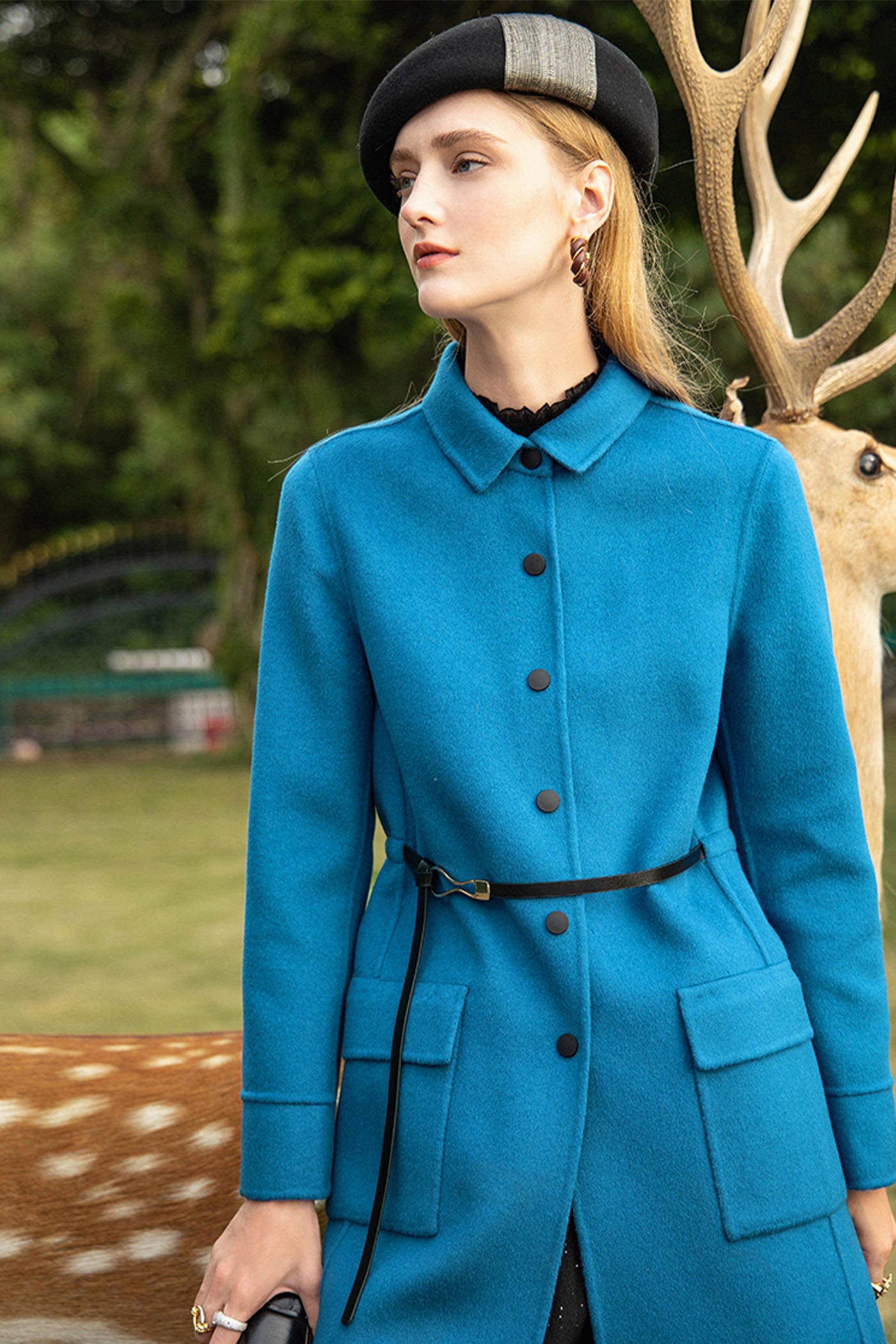 KAMILAN Women's Double-Faced Wool Coat – 2025 Autumn New Mid-Length Oversized Silhouette Trendy Outerwear