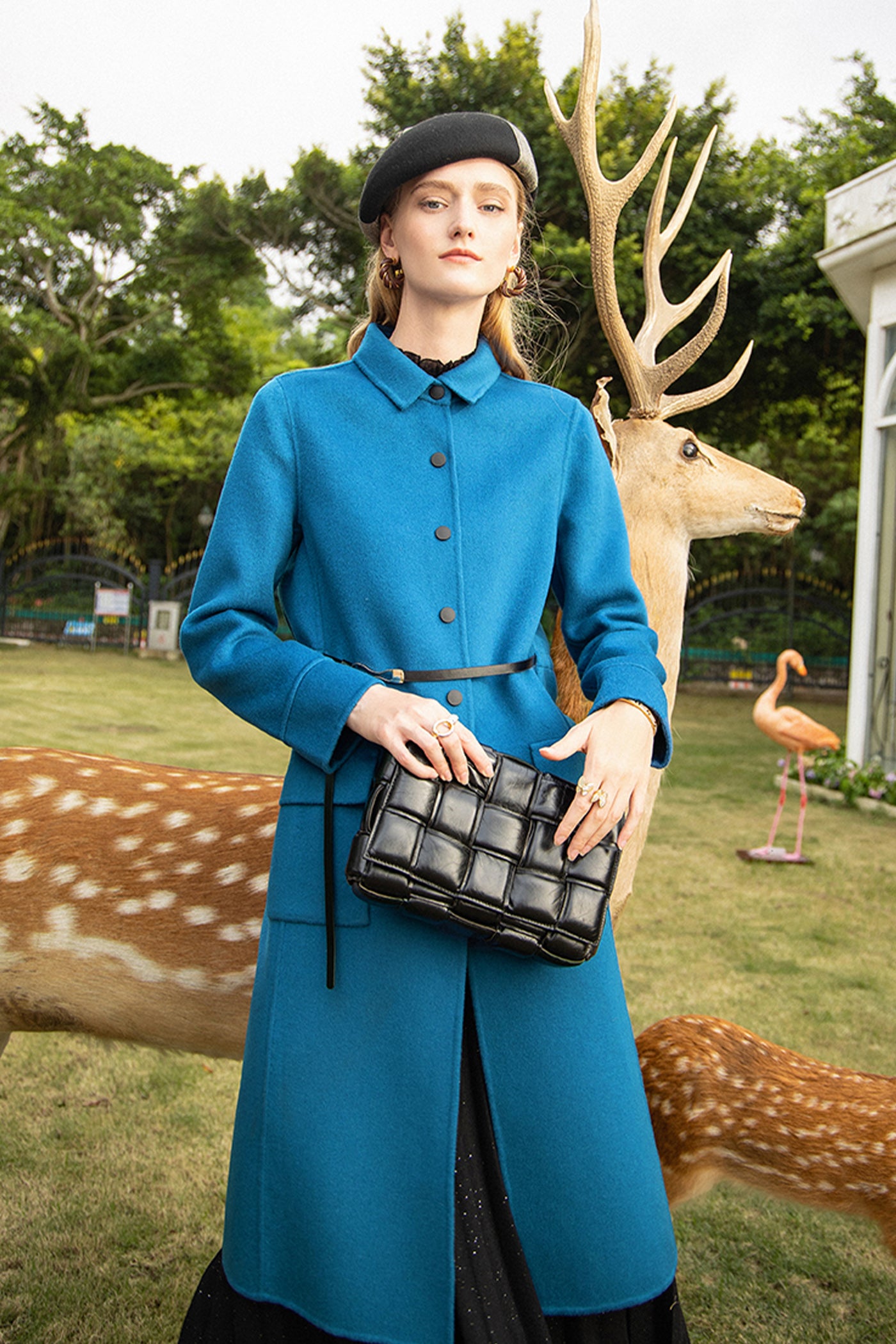 KAMILAN Women's Double-Faced Wool Coat – 2025 Autumn New Mid-Length Oversized Silhouette Trendy Outerwear