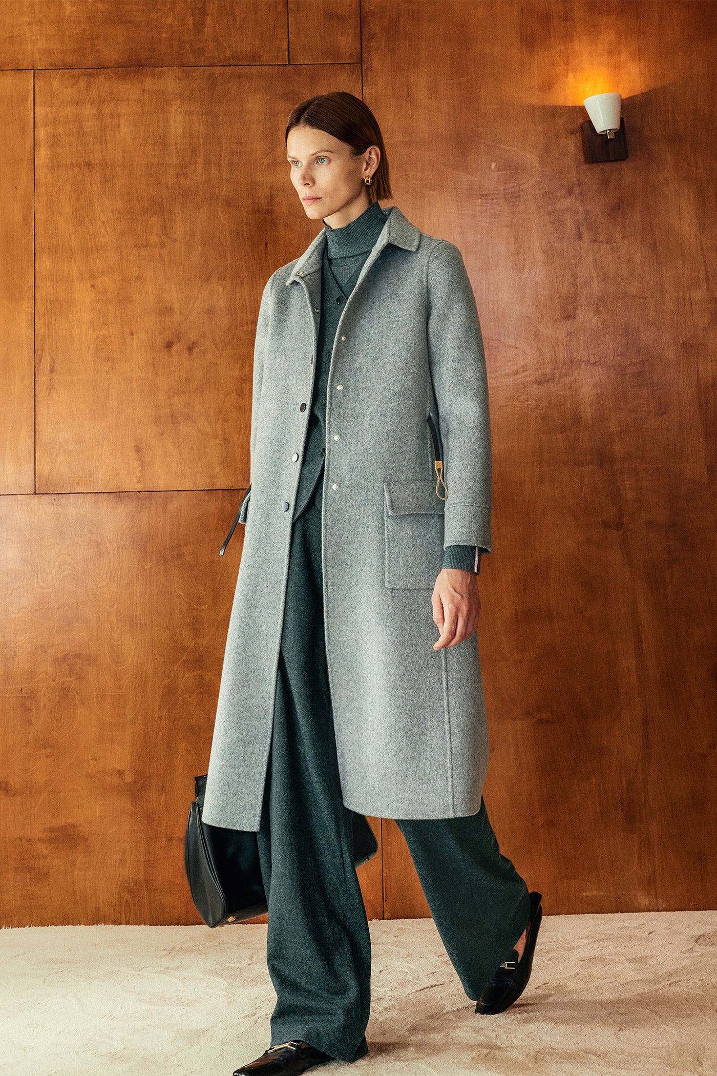 KAMILAN Women's Double-Faced Wool Coat – 2025 Autumn New Mid-Length Oversized Silhouette Trendy Outerwear