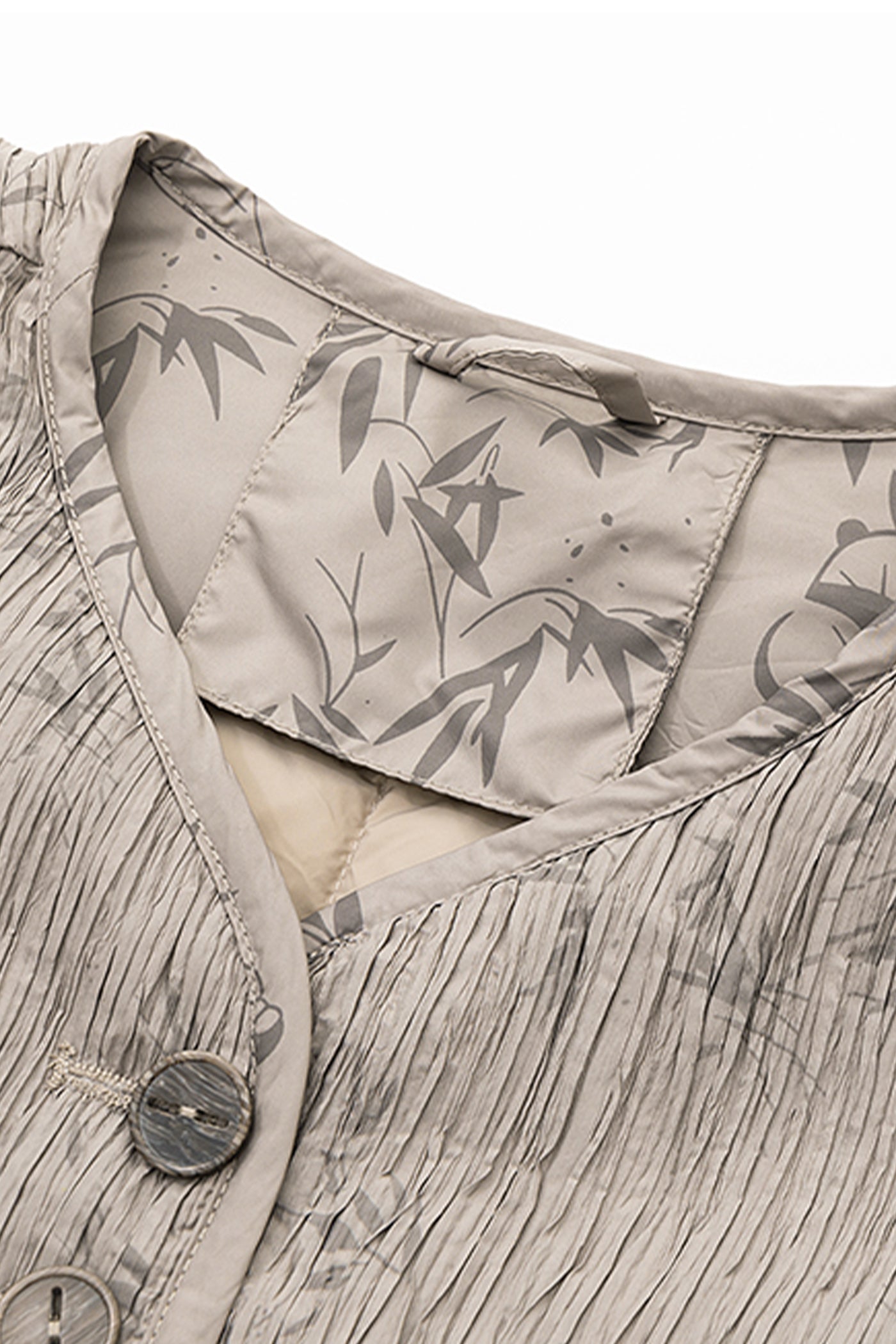 KAMILAN 2025 Winter Short Puffer Jacket for Women | Retro Pleated Floral Down Coat with White Duck Down