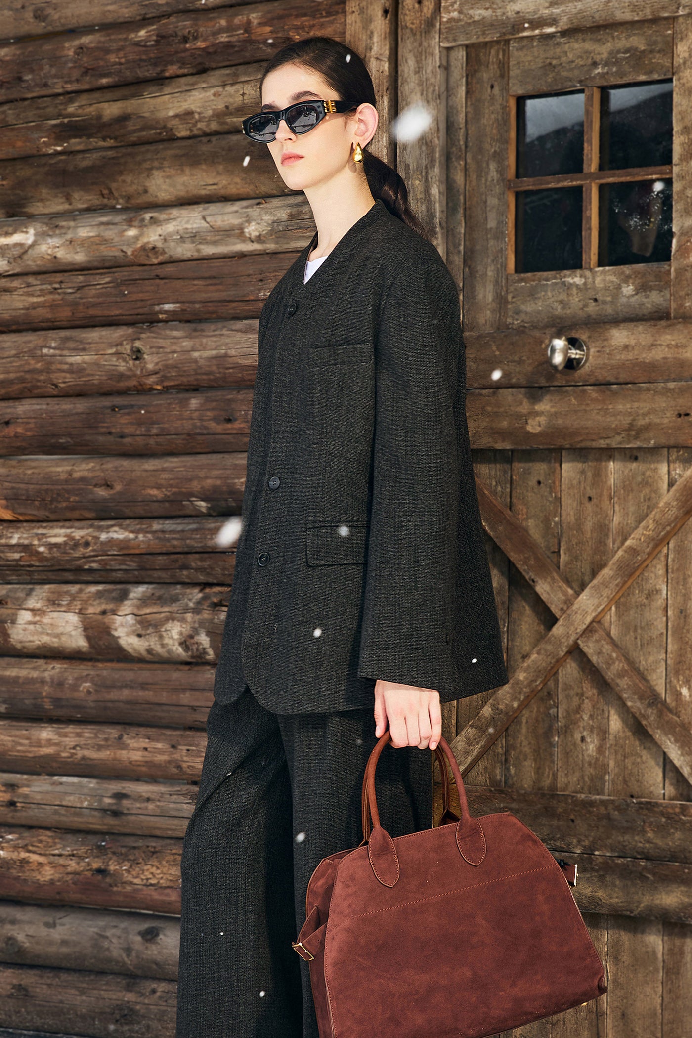 KAMILAN Women's French-Inspired Black Blazer – 2025 Fall New Long Sleeve Casual Office Jacket