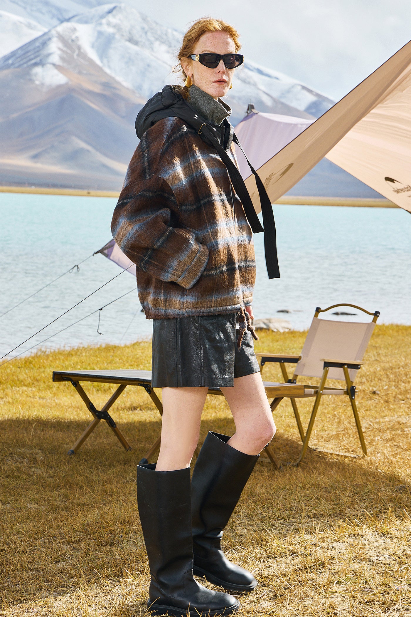 KAMILAN Short Wool Coat with Down Hood – 2025 Autumn New Double-Faced Wool Blend Jacket