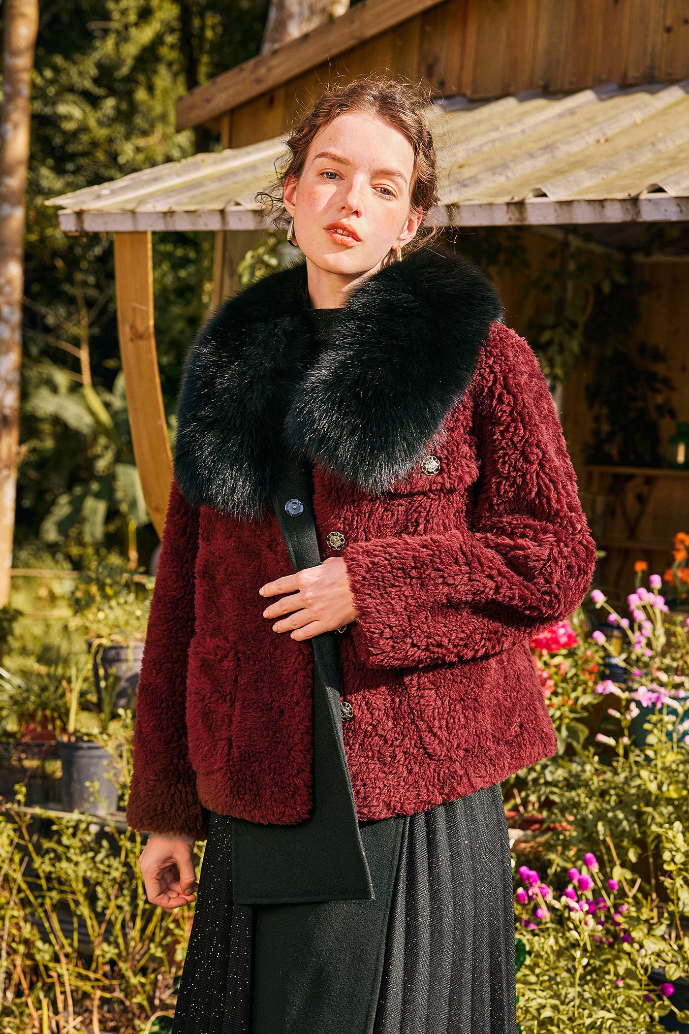 KAMILAN Women's Shearling Short Coat – 2025 Winter New Warm Faux Fur Sheepskin Jacket
