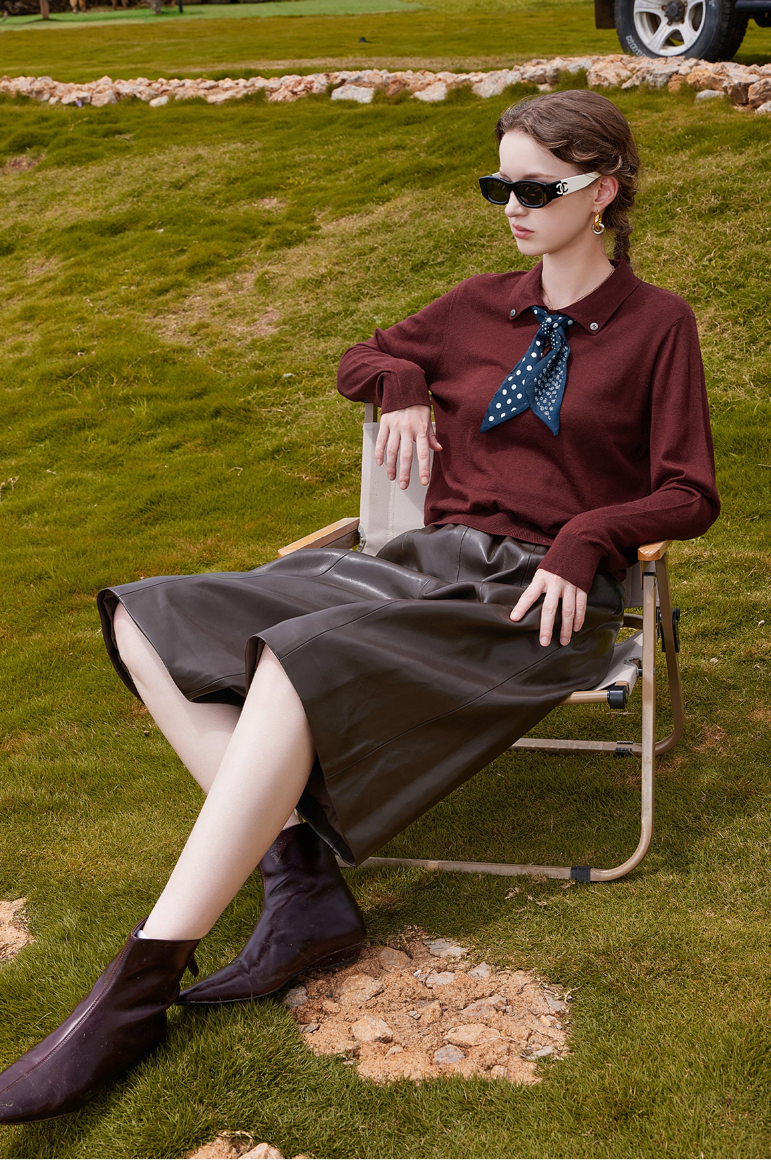 KAMILAN Red temperament wool sweater for women, new autumn 2025 style, loose short cardigan, base layer top.