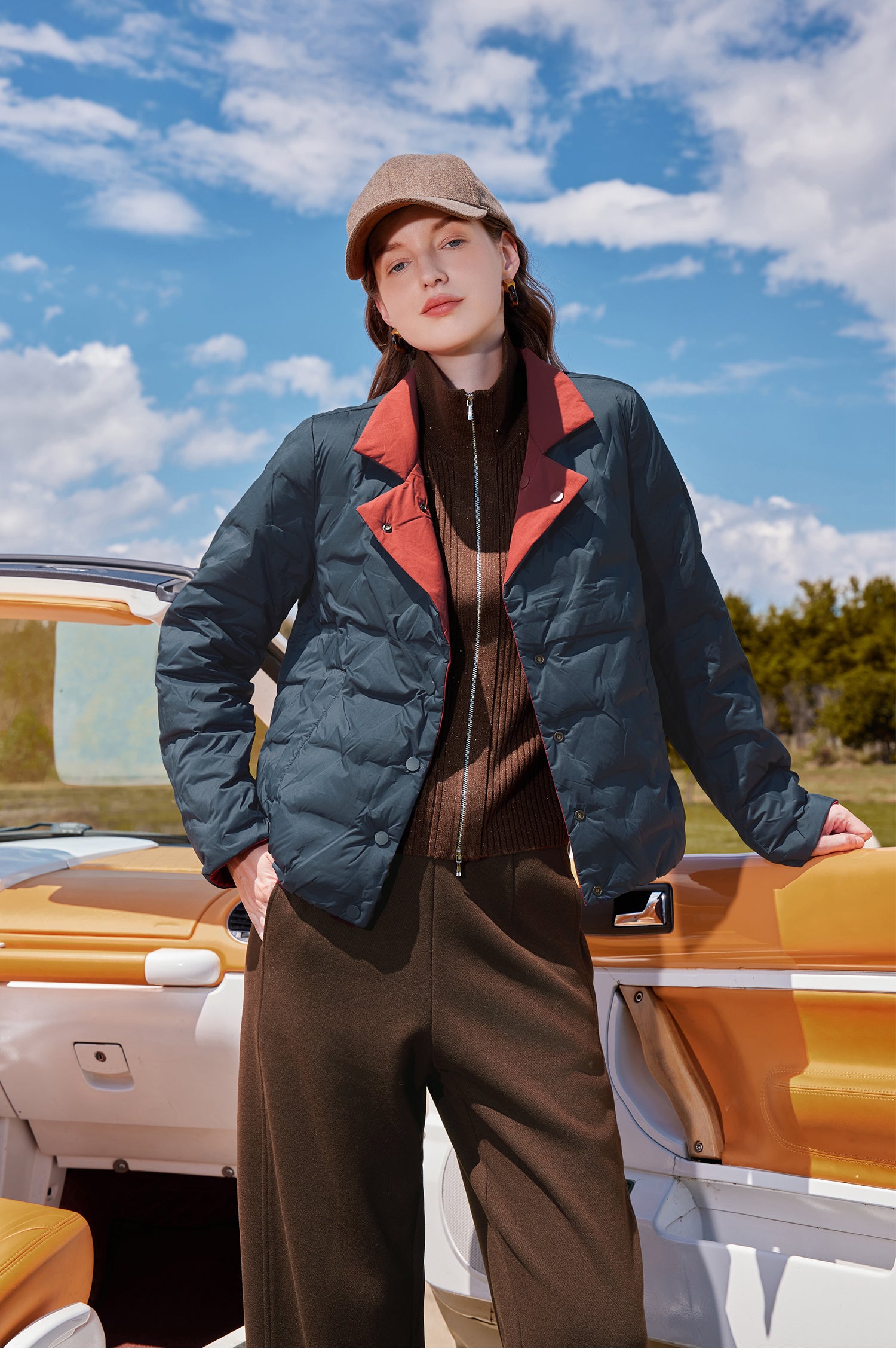 KAMILAN Short and lightweight warm down jacket for women, 2025 winter new style, white down jacket with two-sided wearability