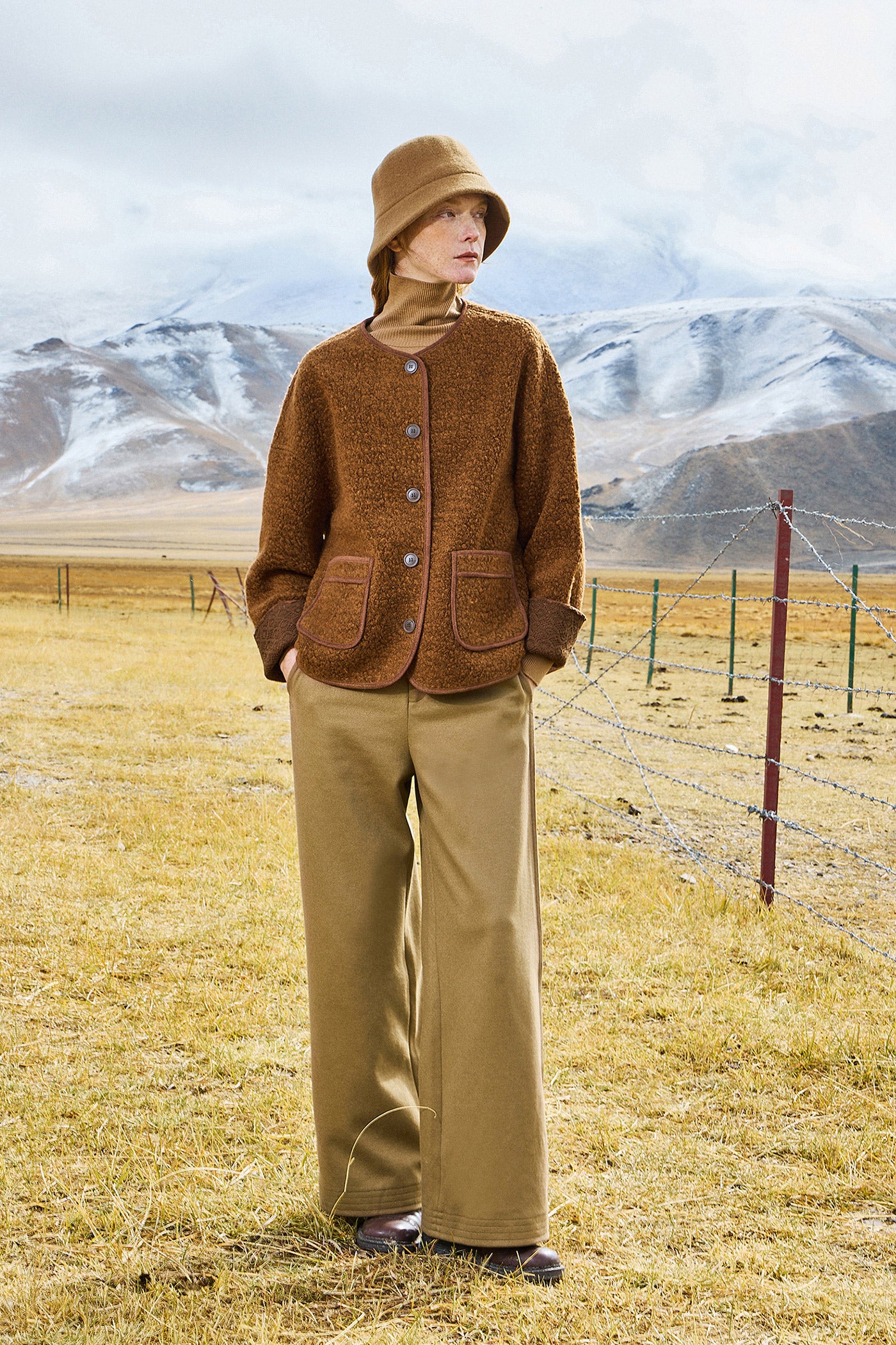 KAMILAN Women's French-Inspired Short Shearling Coat – 2025 Autumn Collection, Warm Sheep Wool Jacket