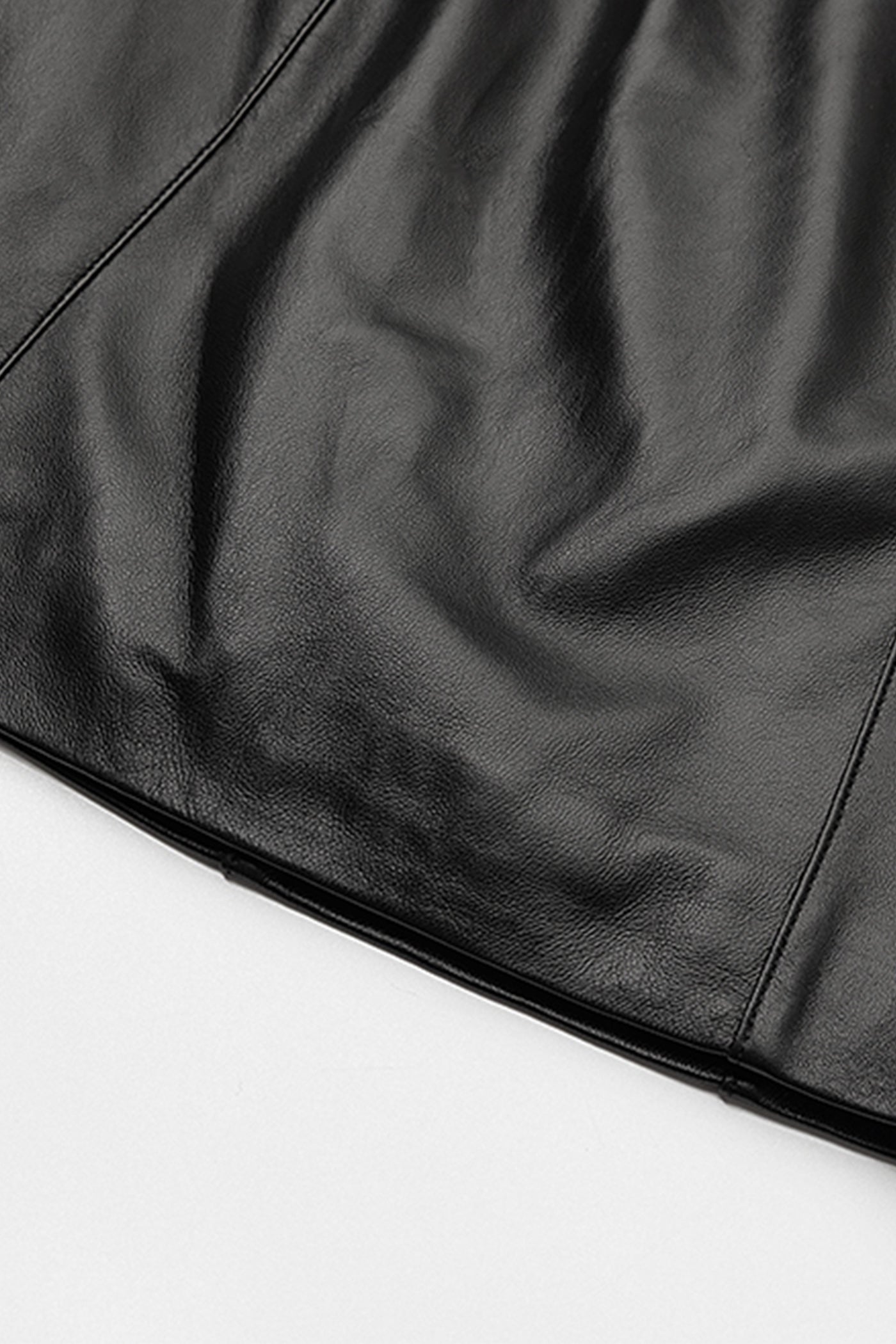 KAMILAN Women's Genuine Leather Mini Skirt – 2025 Autumn New High-Waisted Lambskin Skirt