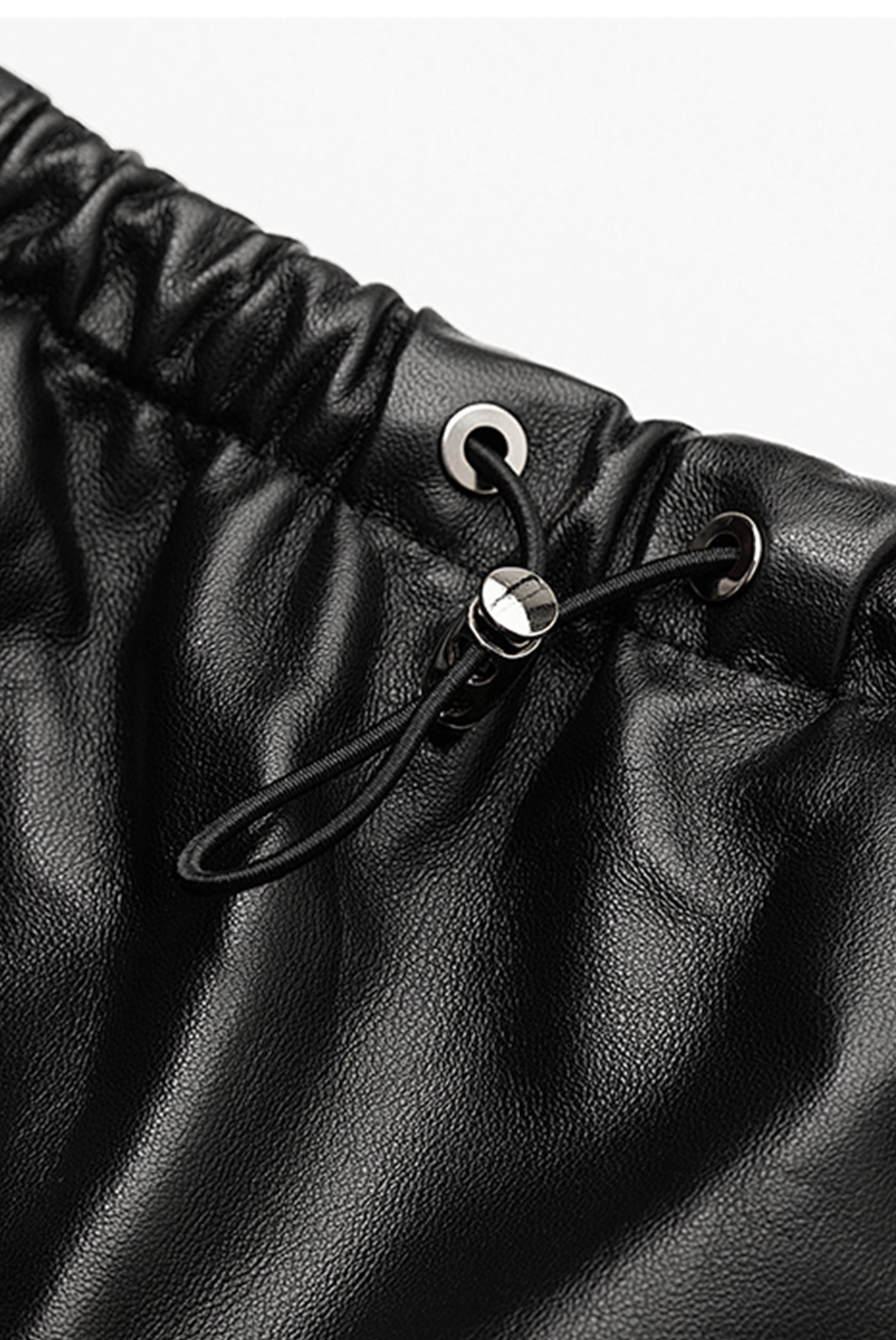 KAMILAN Women's Genuine Leather Mini Skirt – 2025 Autumn New High-Waisted Lambskin Skirt