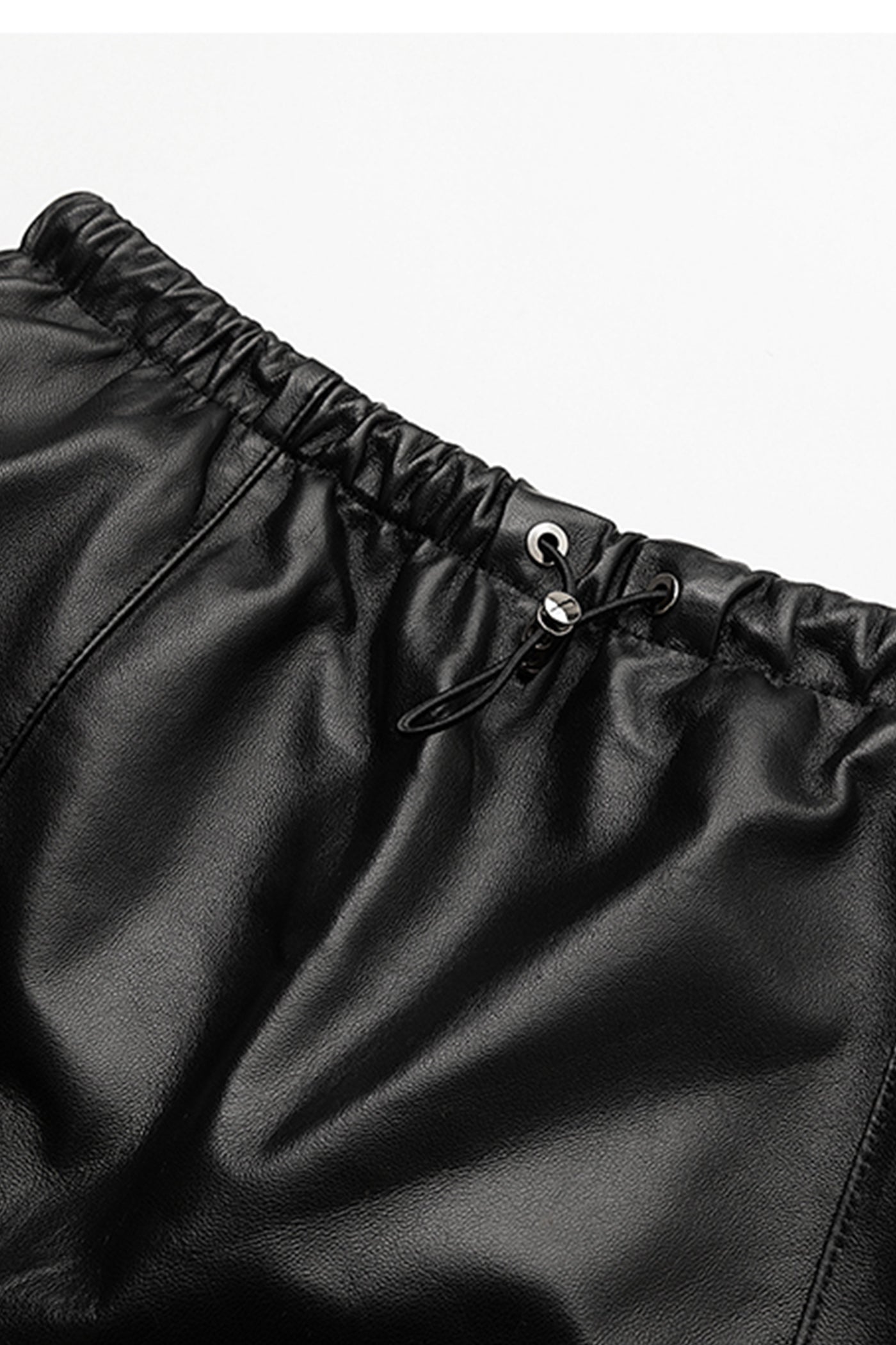KAMILAN Women's Genuine Leather Mini Skirt – 2025 Autumn New High-Waisted Lambskin Skirt