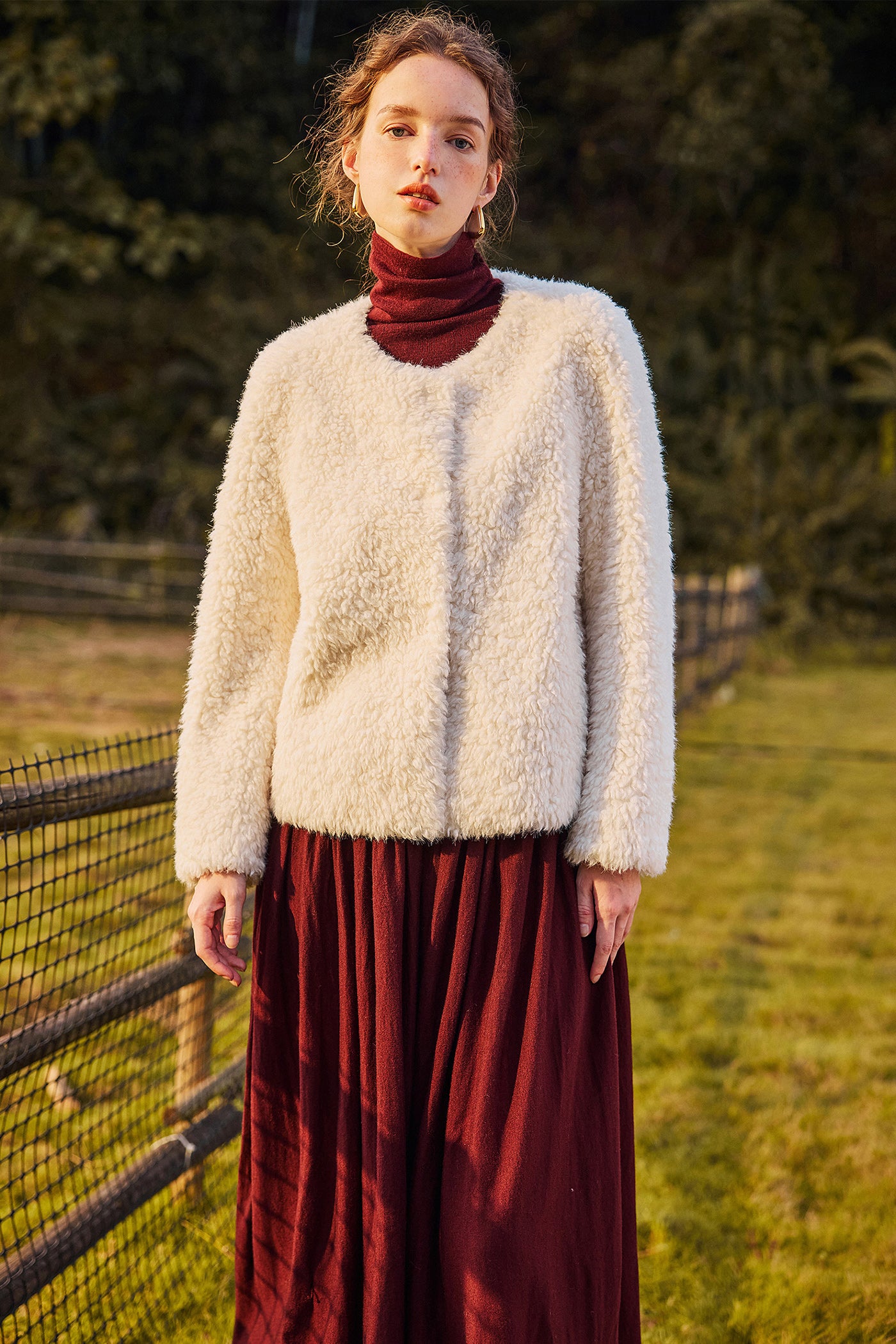 KAMILAN 2025 Winter Faux Shearling Jacket | Short Eco-Friendly Fur Coat for Women