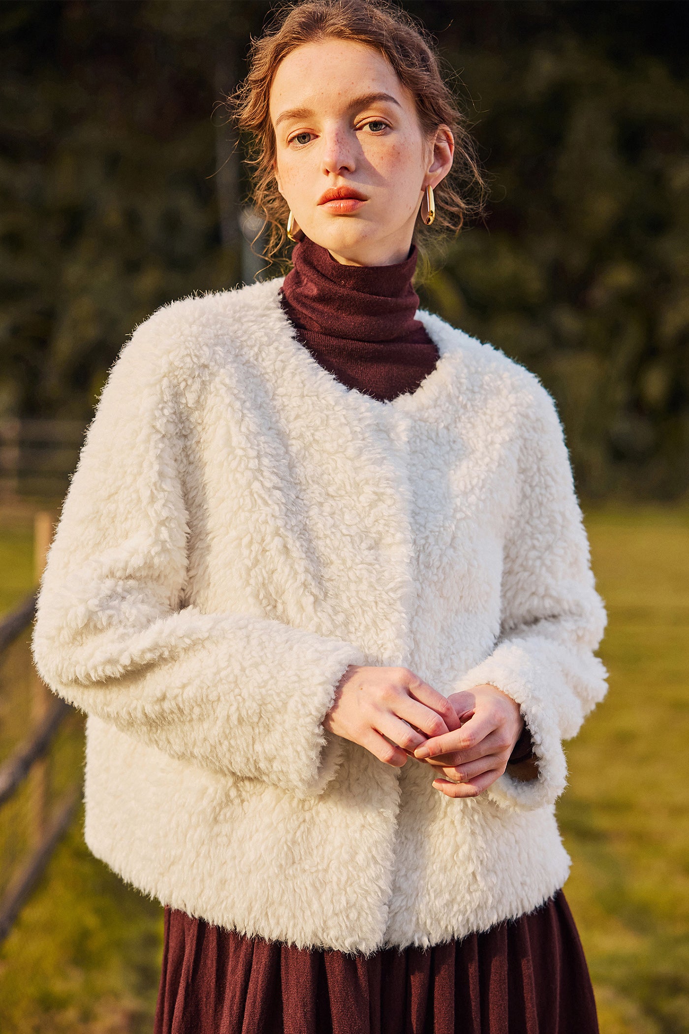 KAMILAN 2025 Winter Faux Shearling Jacket | Short Eco-Friendly Fur Coat for Women