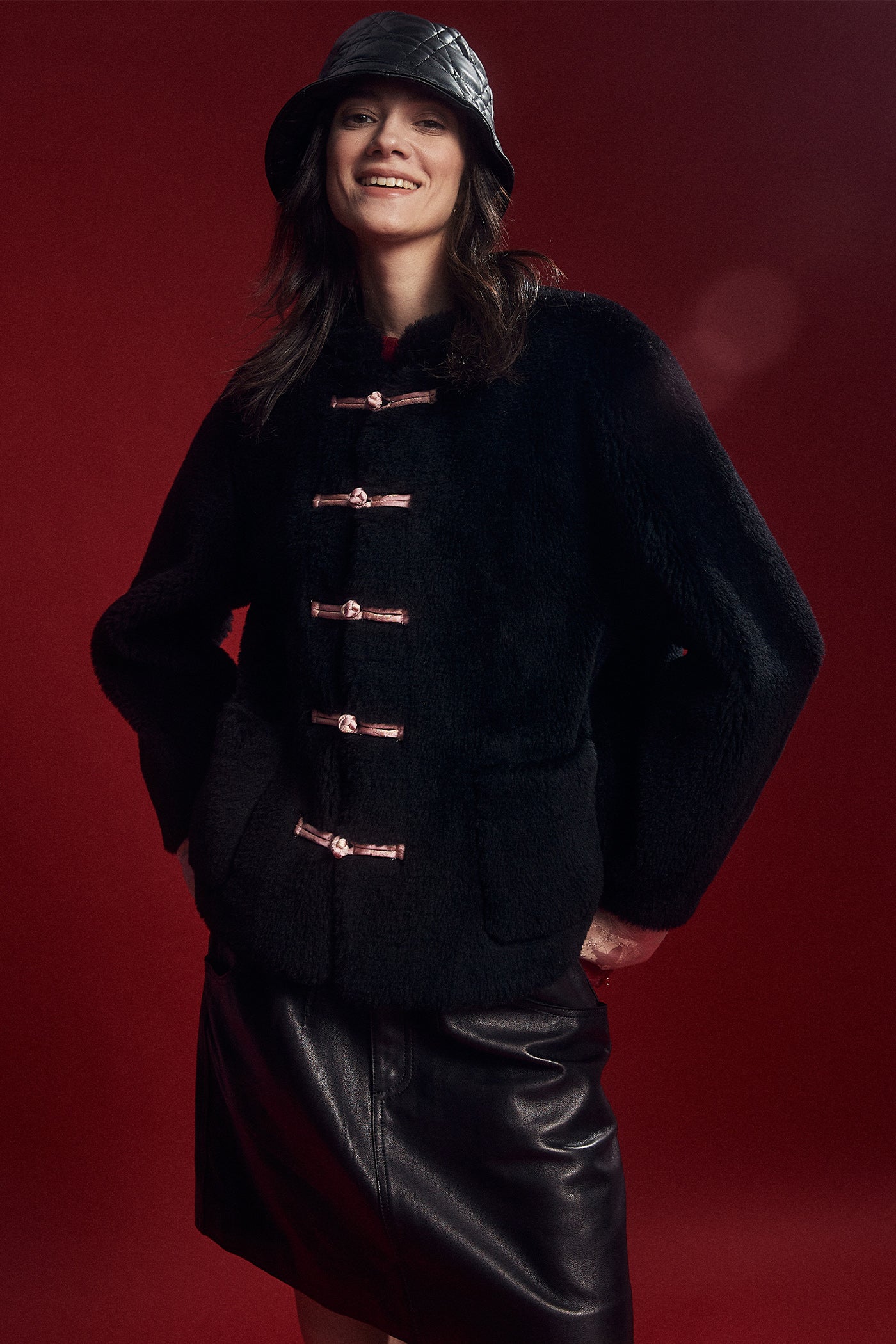 KAMILAN Short-Length New Chinese-style Retro Shearling Coat (2025 Winter, Mid-Length Warm Shearling Jacket)