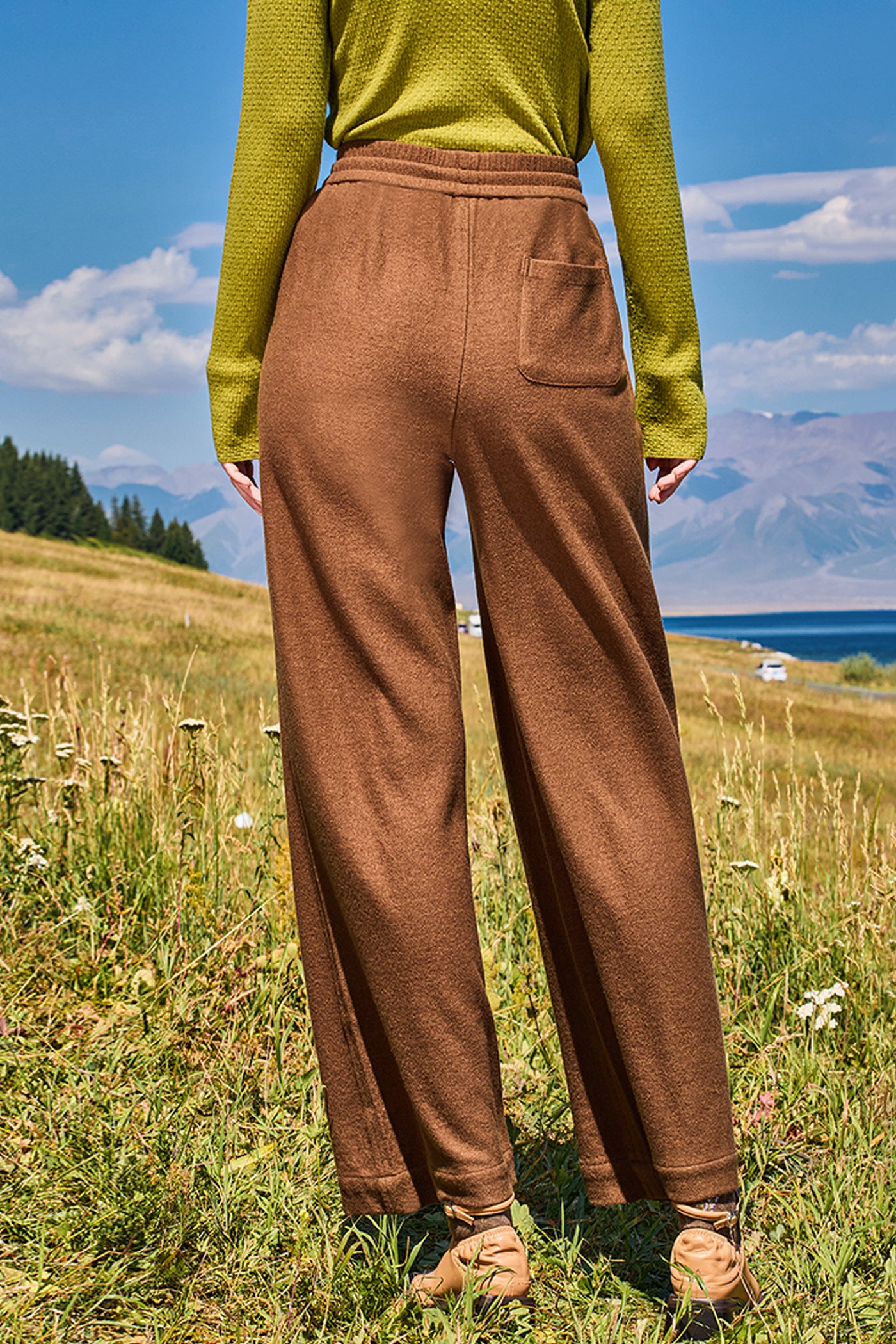 KAMILAN High-Waisted Wool Wide-Leg Pants for Women | 2025 Fall Elegant Slim-Fit Casual Trousers