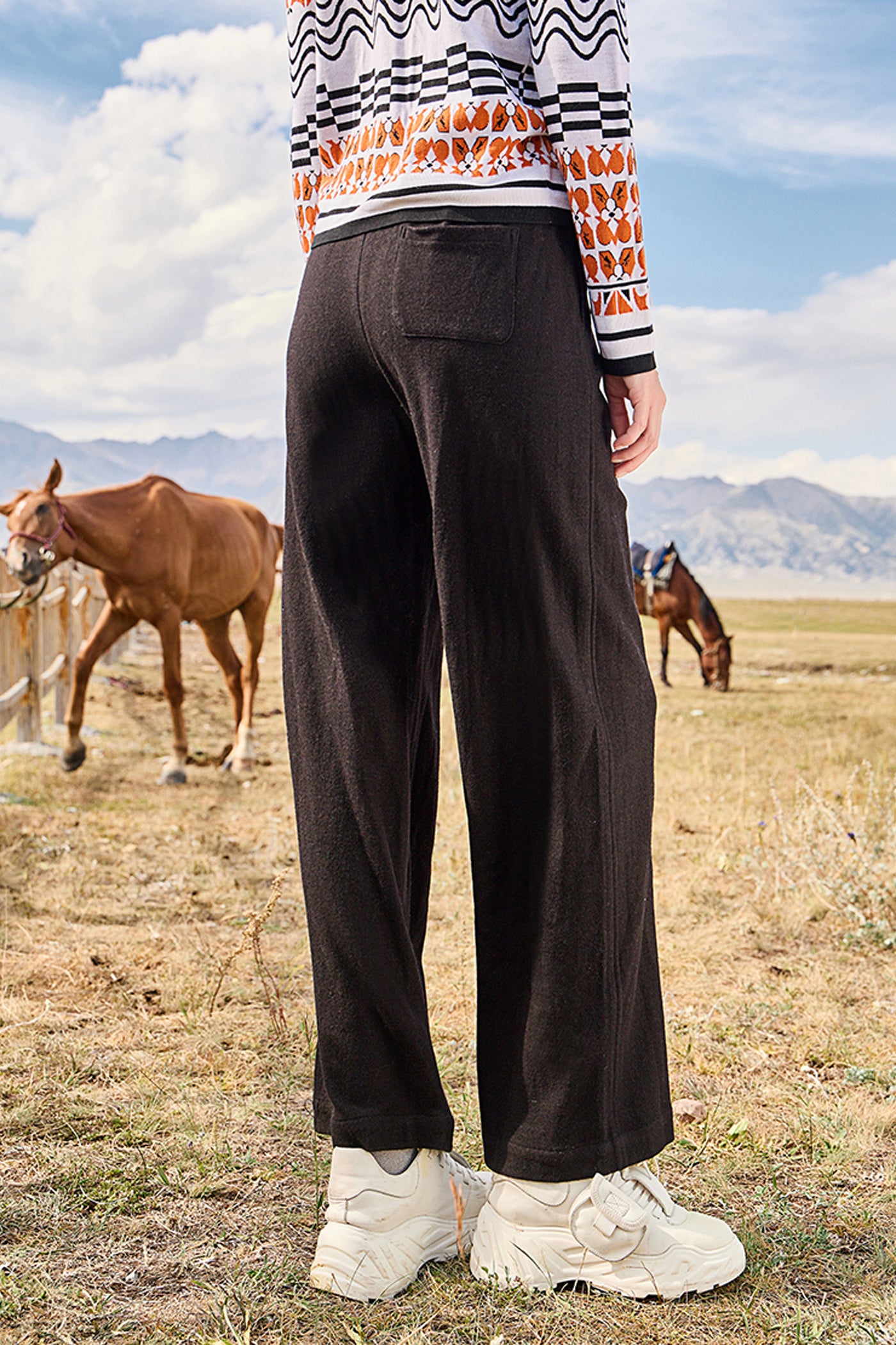 KAMILAN High-Waisted Wool Wide-Leg Pants for Women | 2025 Fall Elegant Slim-Fit Casual Trousers