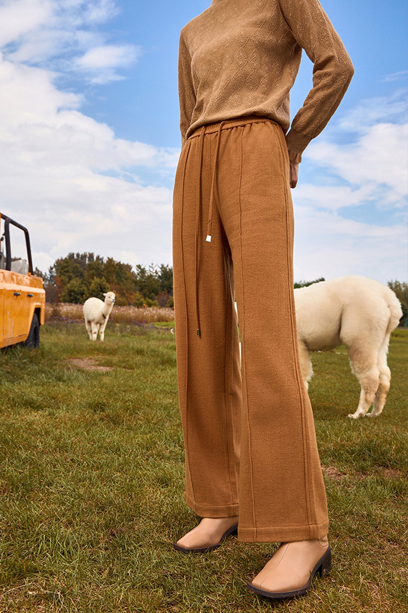 KAMILAN High-Waisted Wool Wide-Leg Pants for Women | 2025 Fall Elegant Slim-Fit Casual Trousers