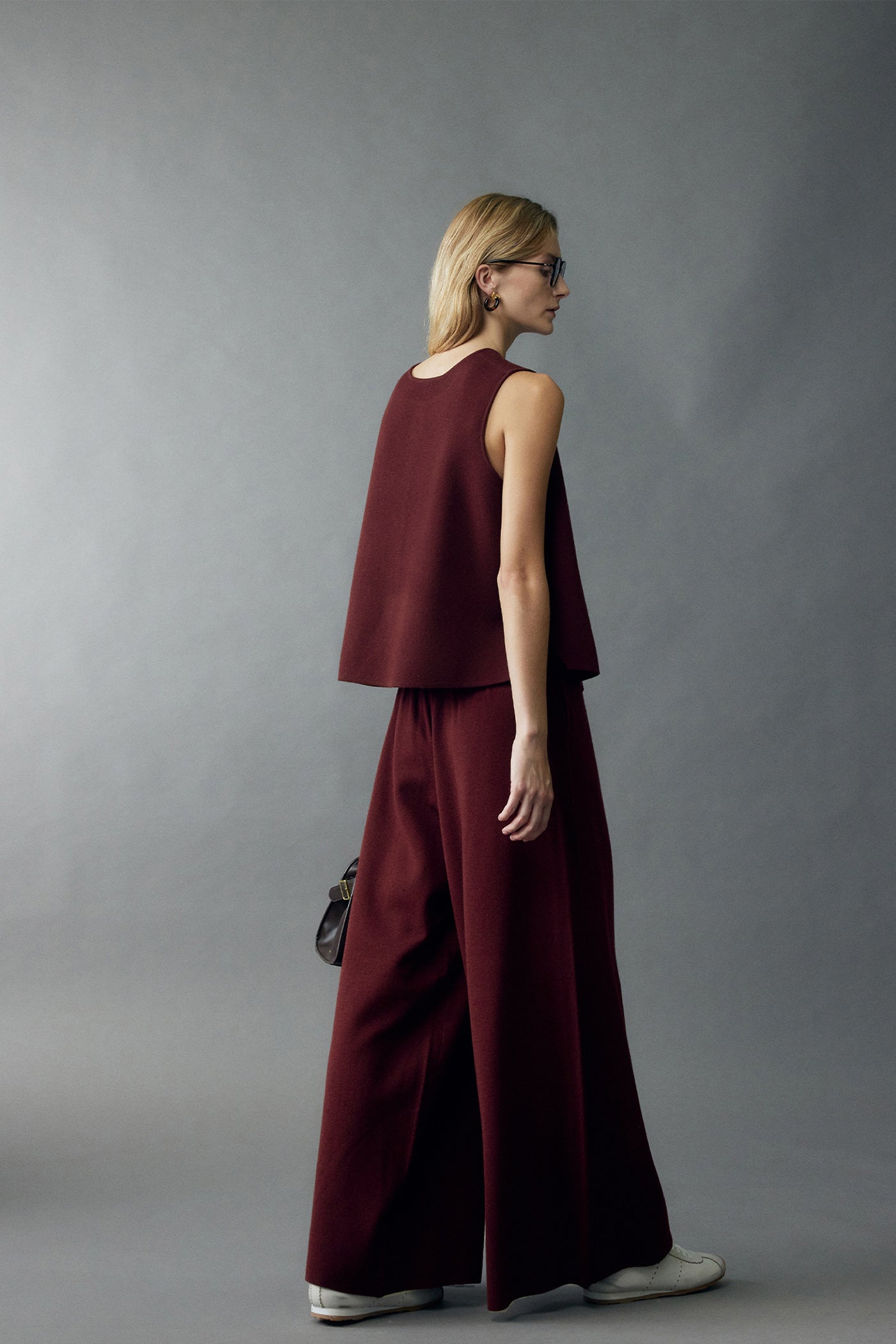 KAMILAN Women's Wool Wide-Leg Pants – 2025 Fall New High-Waisted Floor-Length Trousers