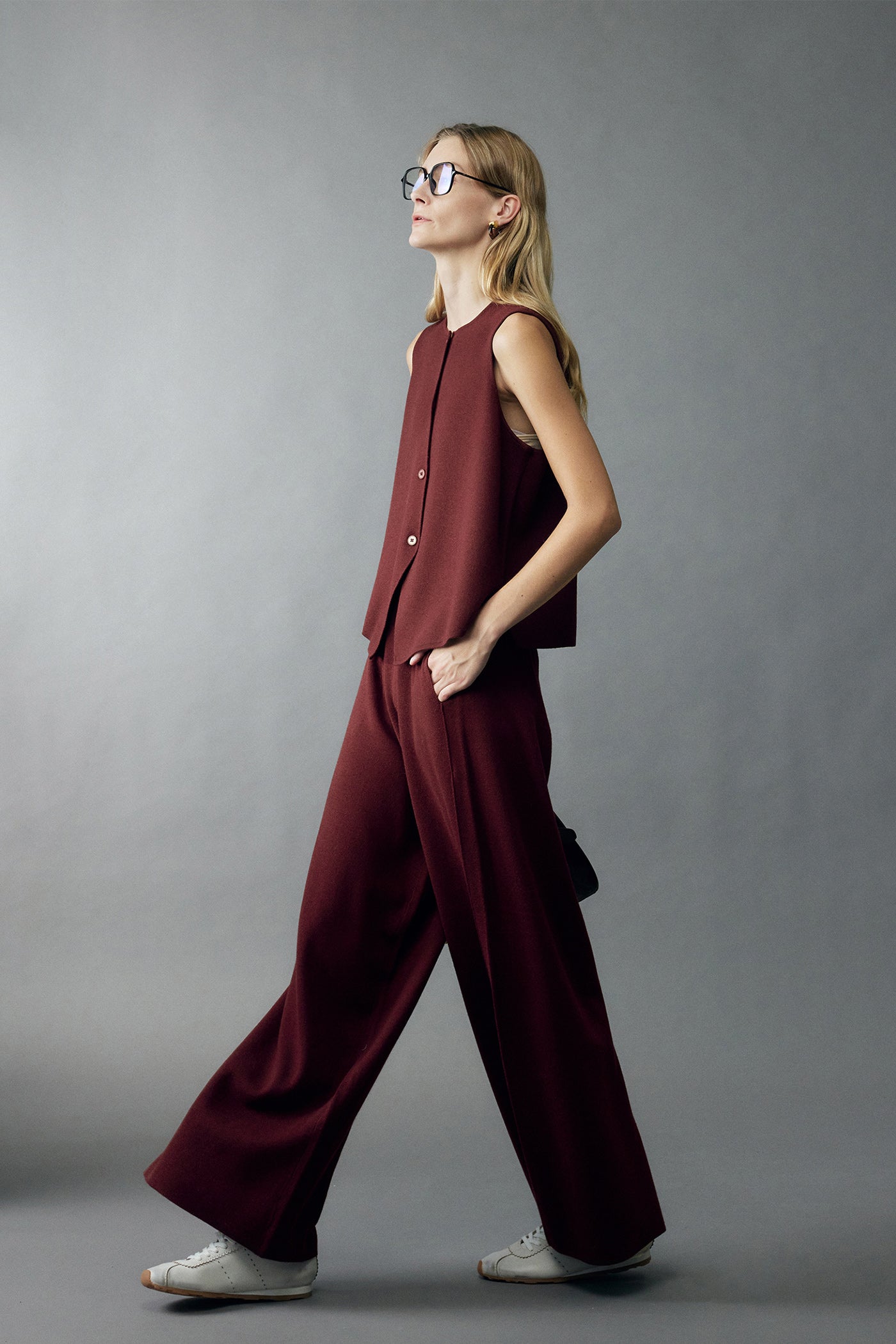 KAMILAN Women's Wool Wide-Leg Pants – 2025 Fall New High-Waisted Floor-Length Trousers