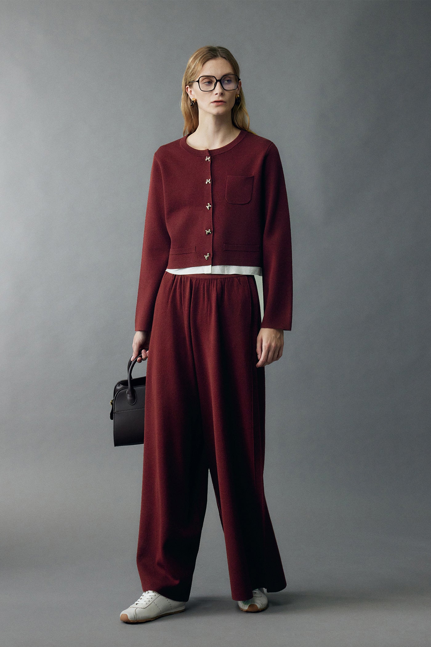 KAMILAN Women's Wool Wide-Leg Pants – 2025 Fall New High-Waisted Floor-Length Trousers