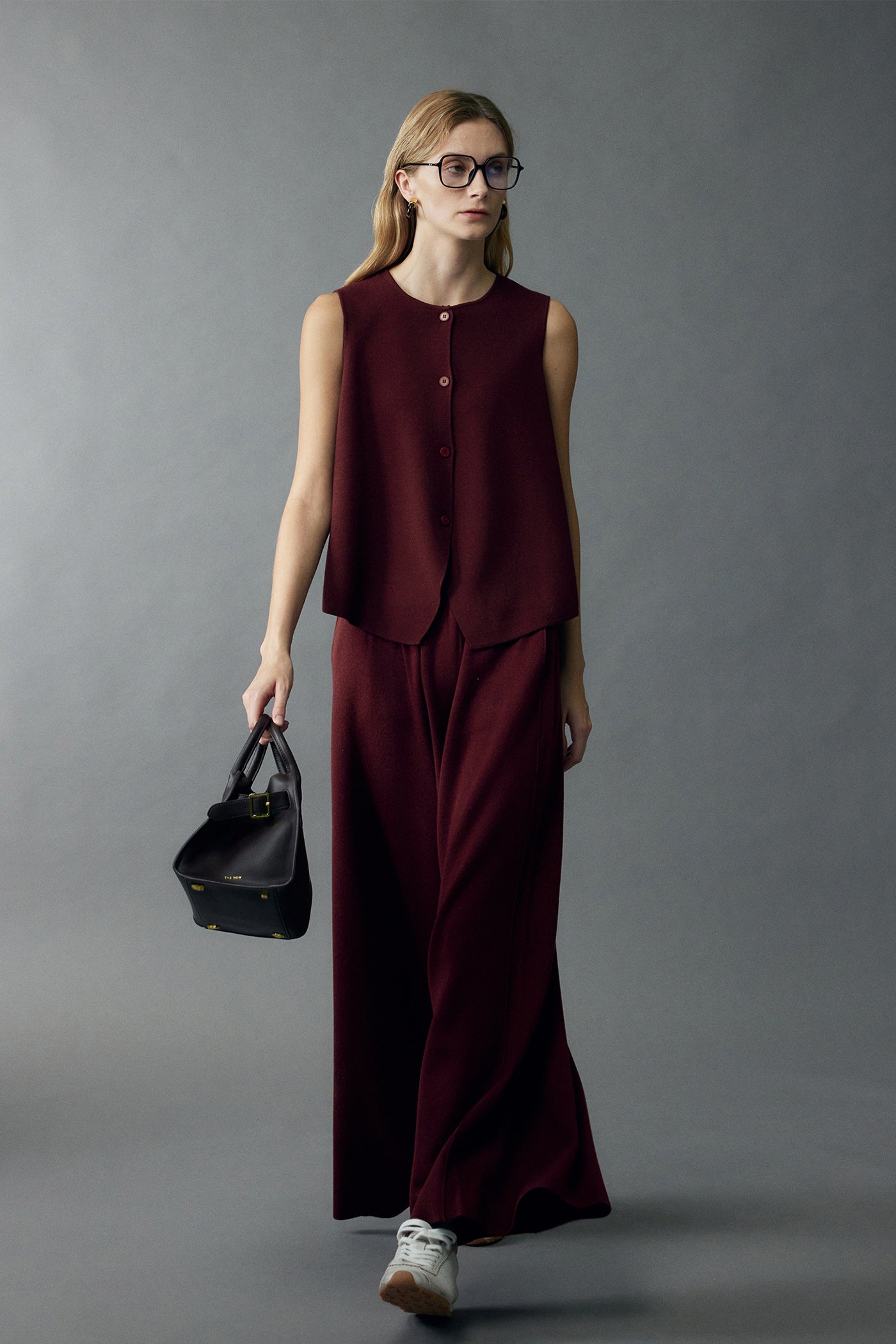 KAMILAN Women's Wool Wide-Leg Pants – 2025 Fall New High-Waisted Floor-Length Trousers
