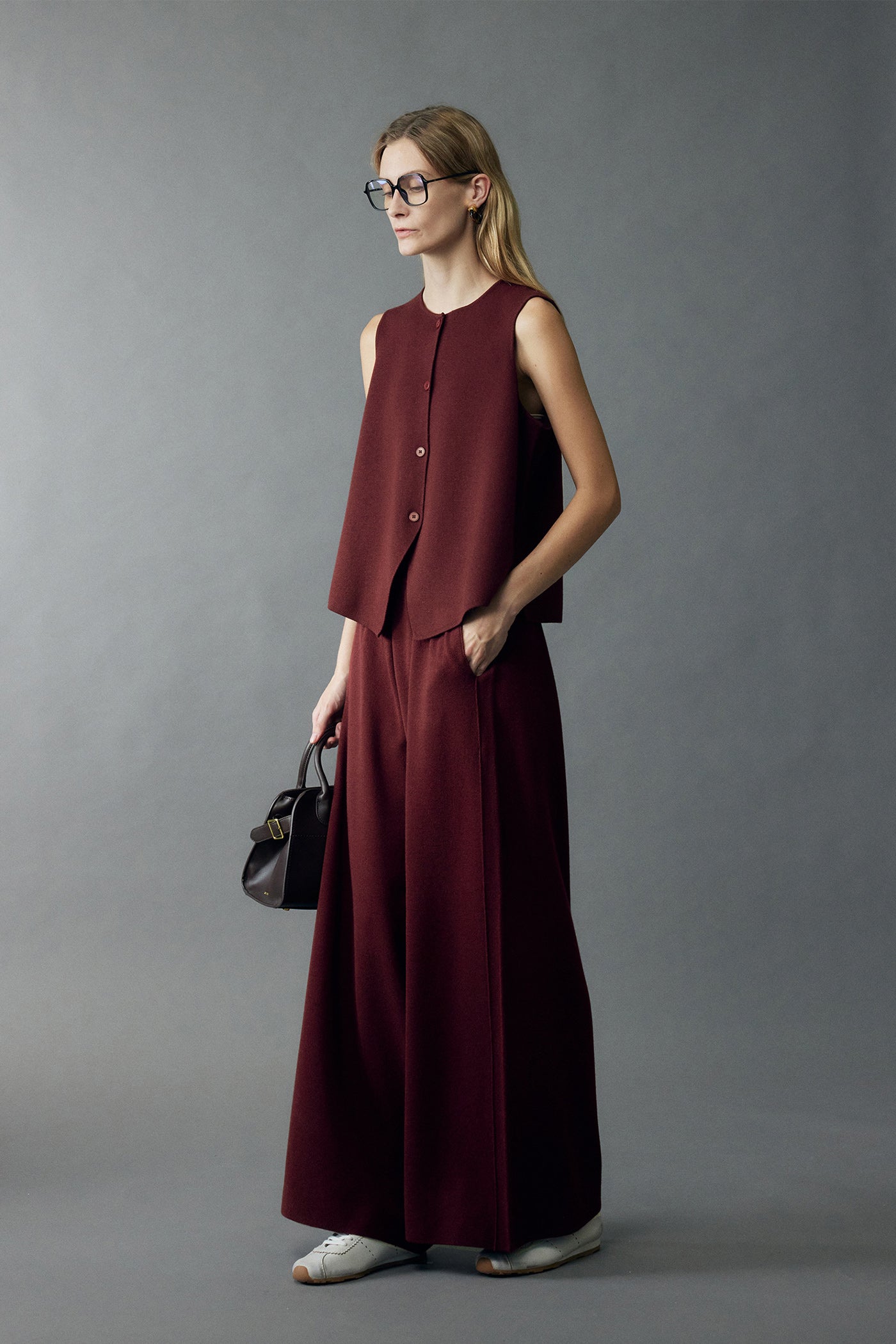 KAMILAN Women's Wool Wide-Leg Pants – 2025 Fall New High-Waisted Floor-Length Trousers