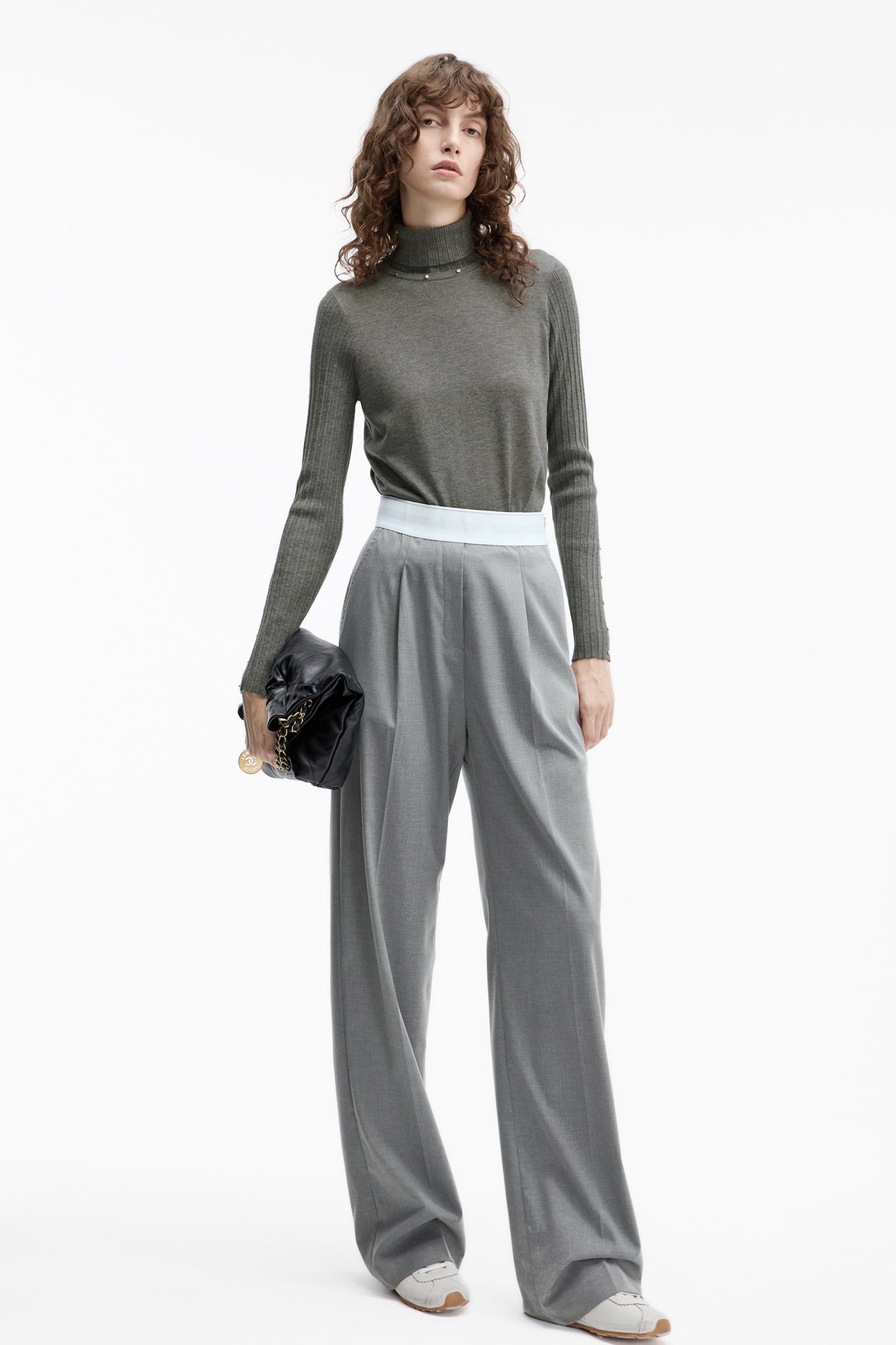 KAMILAN Women's High-Waist Straight-Leg Pants – 2025 Autumn New Loose-Fit Floor-Length Casual Trousers