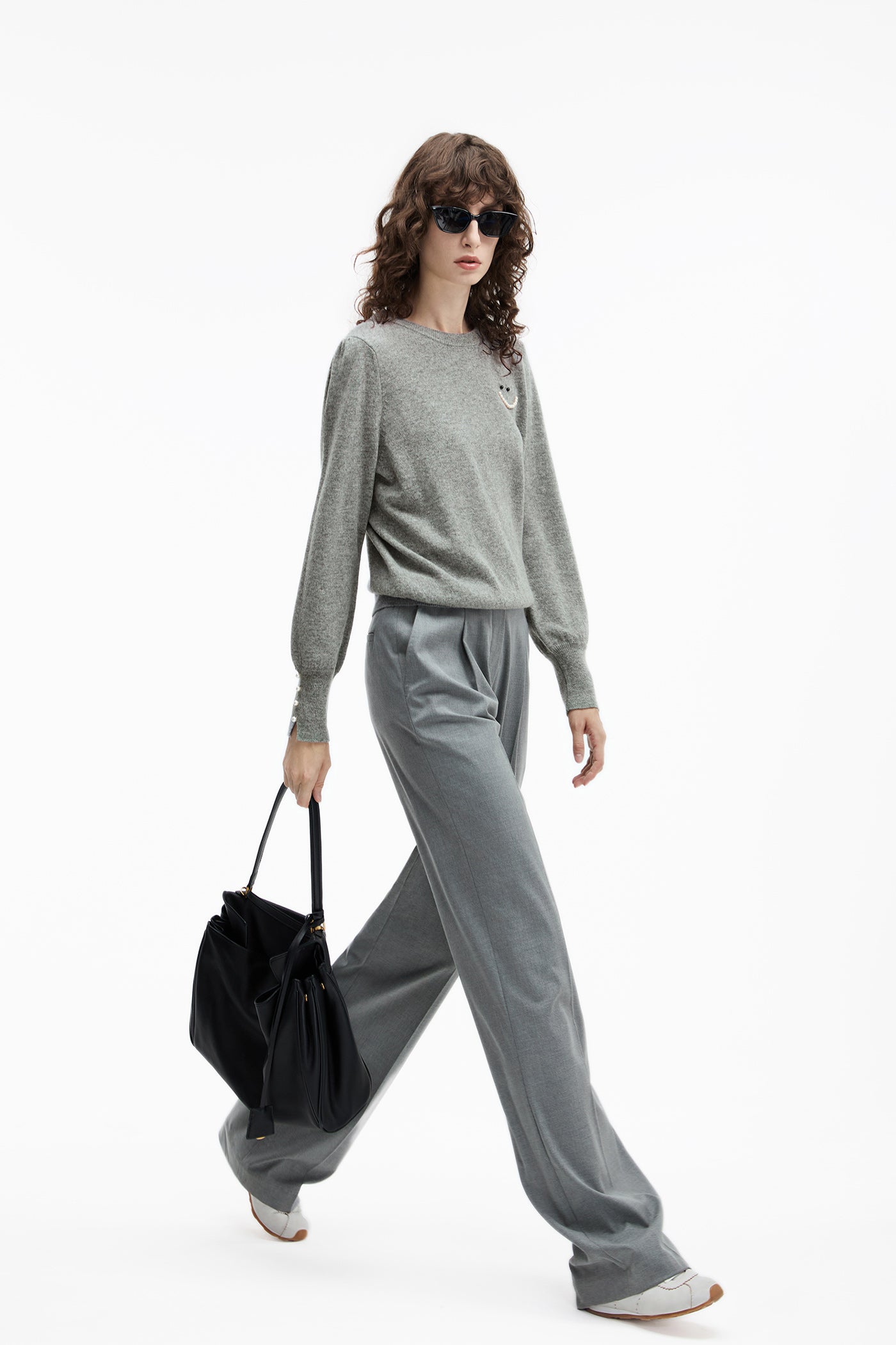 KAMILAN Women's High-Waist Straight-Leg Pants – 2025 Autumn New Loose-Fit Floor-Length Casual Trousers