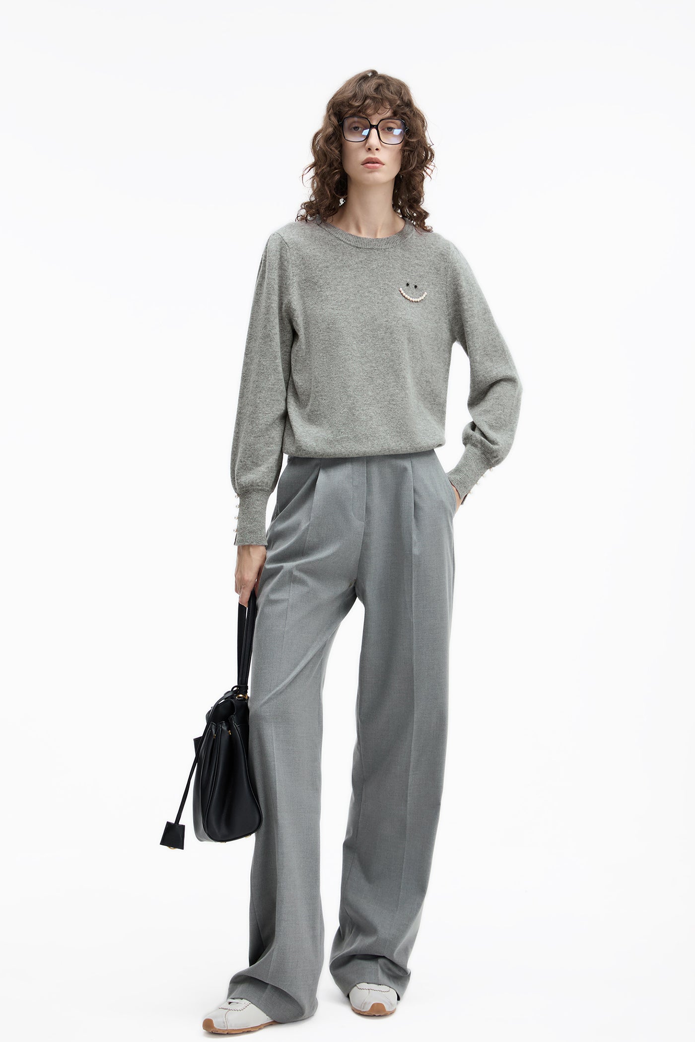 KAMILAN Women's High-Waist Straight-Leg Pants – 2025 Autumn New Loose-Fit Floor-Length Casual Trousers