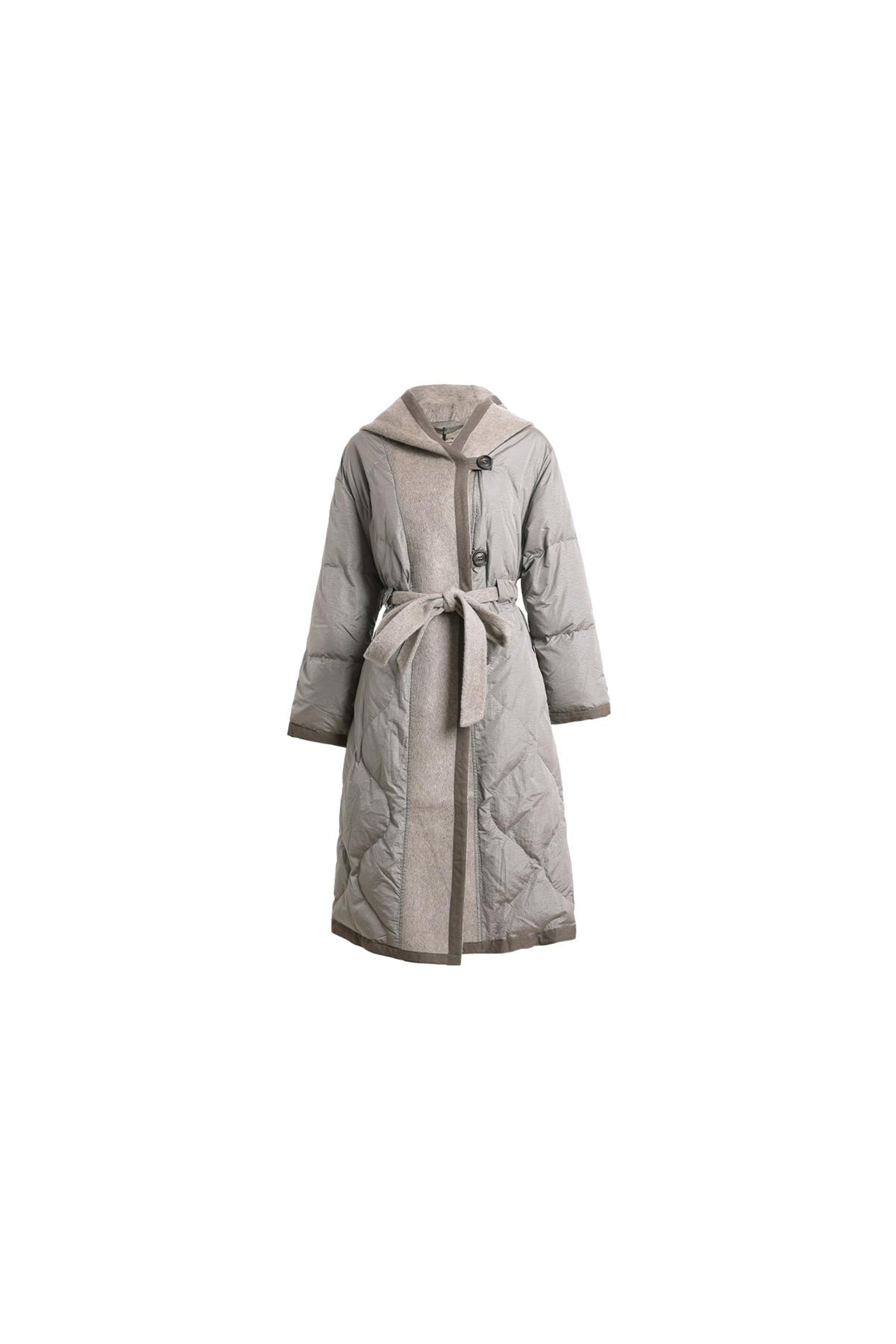KAMILAN Women's Wool Blend Hooded Goose Down Coat – 2025 Winter Double-Faced Wool & White Goose Down Jacket