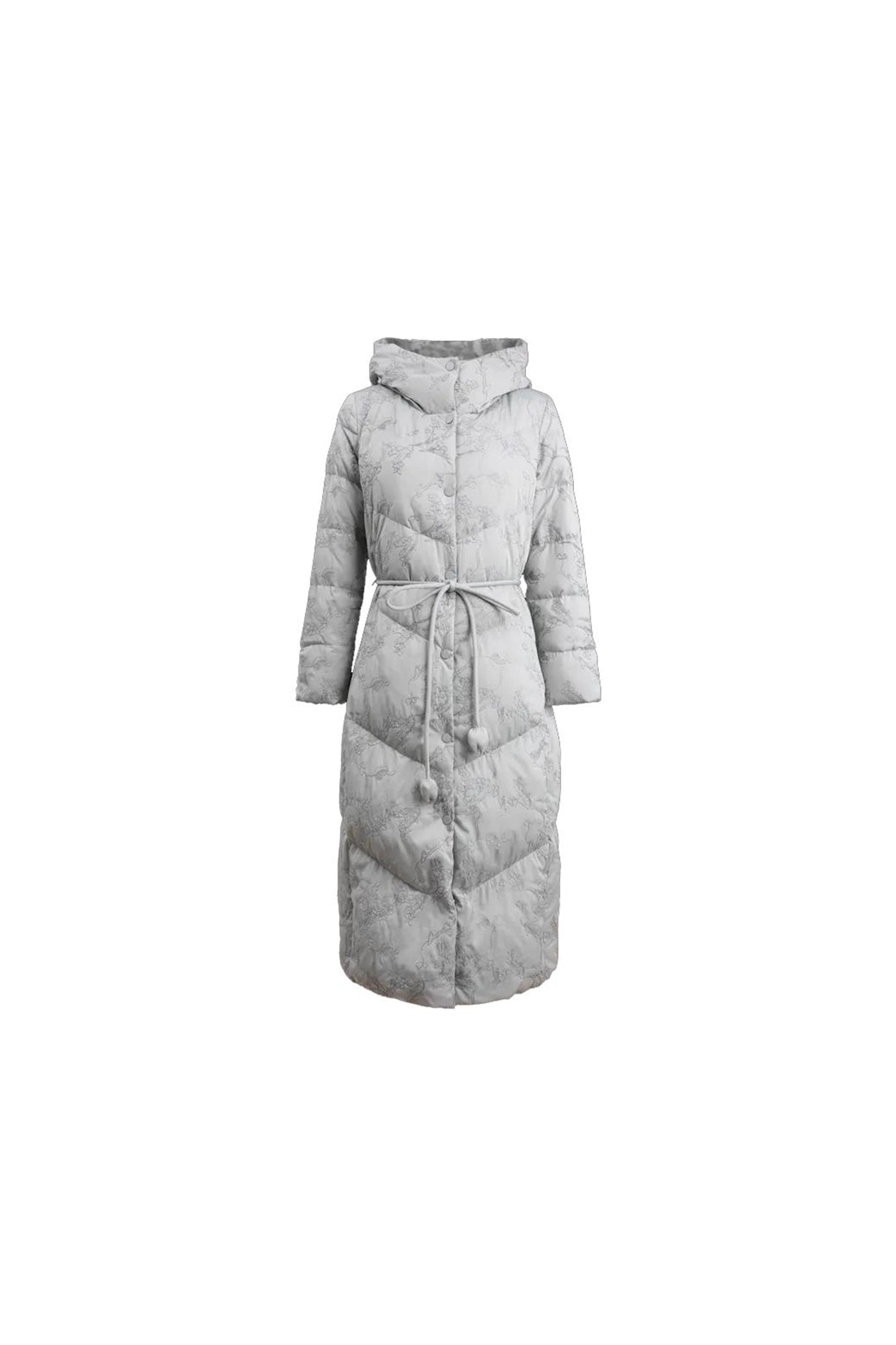 KAMILAN Women's Vintage White Goose Down Coat – 2025 Winter Mid-Length Hooded Down Jacket