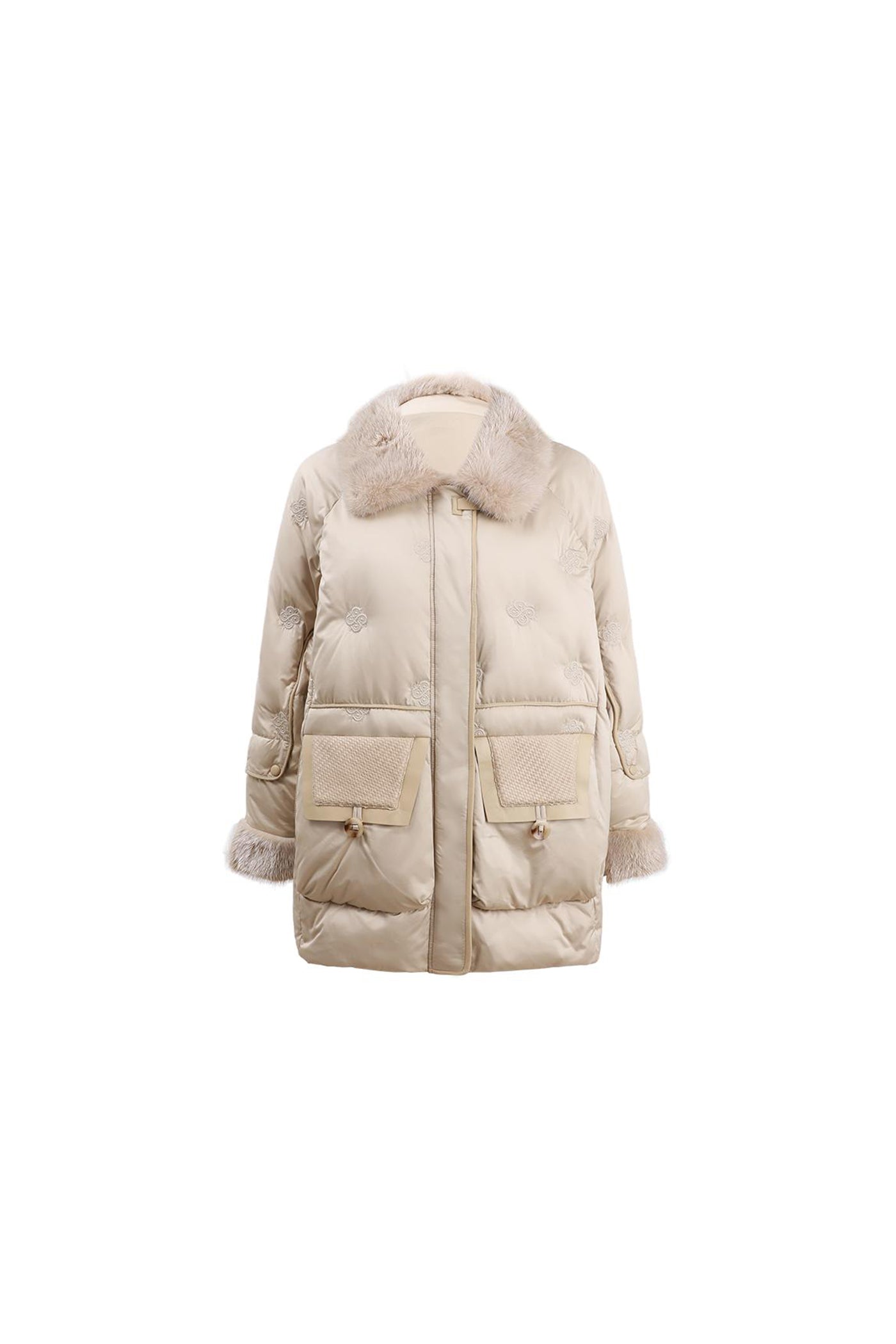 KAMILAN Women's Short Goose Down Coat – 2025 Winter Warm Jacket with Mink Fur Collar Detail