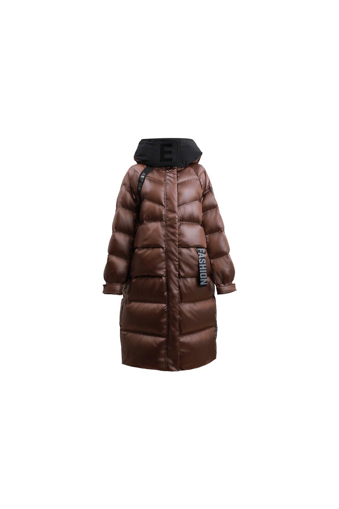 KAMILAN Women's Hooded Down Coat – 2025 Winter Loose Mid-Length White Duck Down Jacket, Below the Knee