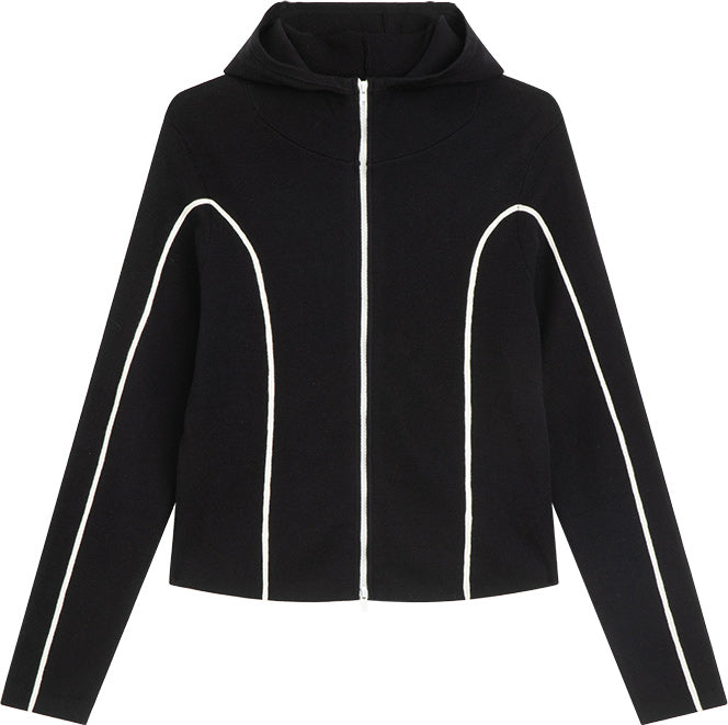 KAMILAN Hooded Knit Cardigan – 2025 Autumn New Women's Long-Sleeve Fashion Casual Sweater Jacket