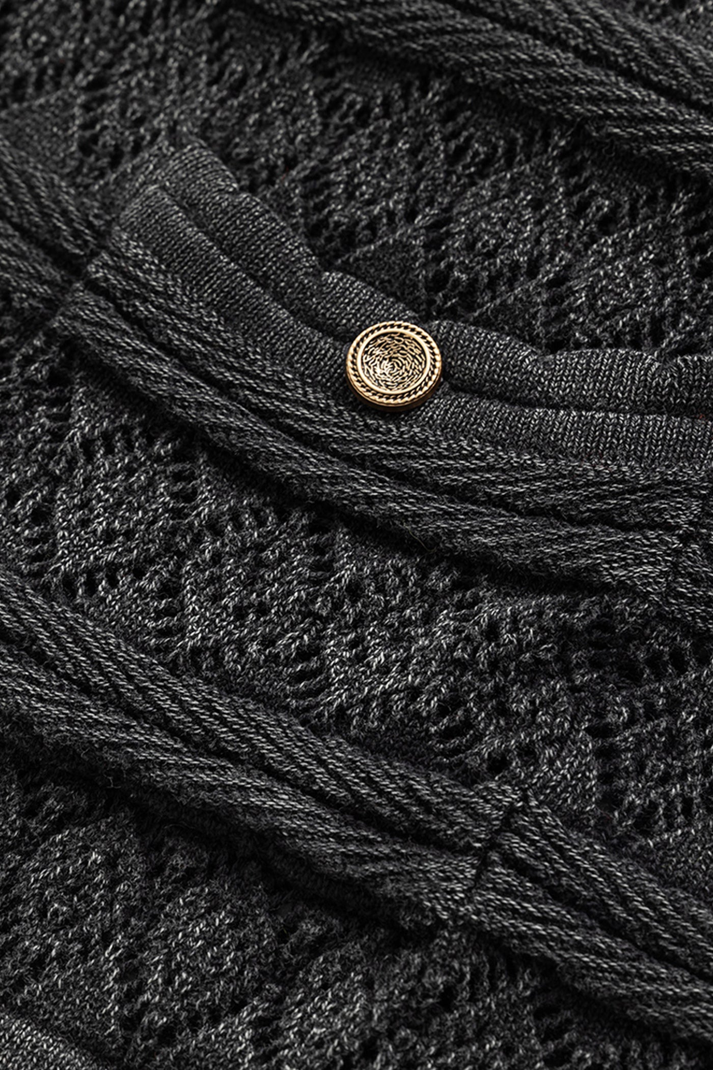 KAMILAN French Hollow Crochet Knit Cardigan – 2025 Autumn New Short Design Sweater Jacket for Women