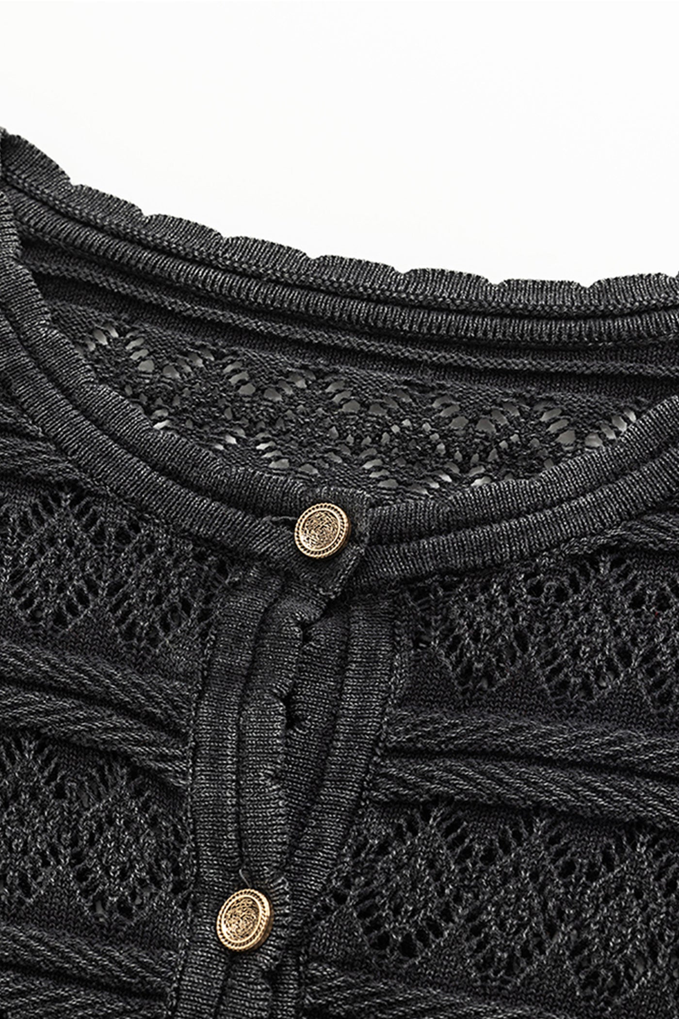 KAMILAN French Hollow Crochet Knit Cardigan – 2025 Autumn New Short Design Sweater Jacket for Women