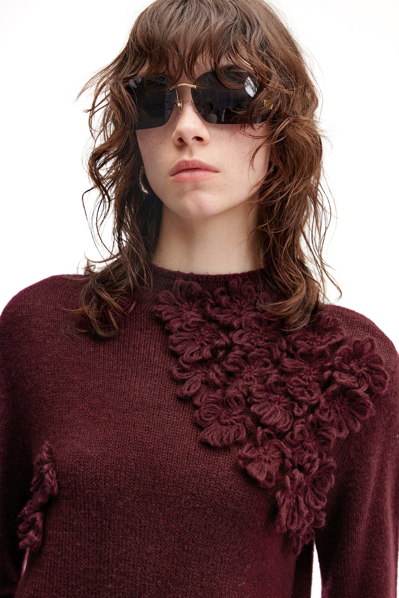 KAMILAN Women's Unique Wool Sweater – 2025 Autumn Winter Lantern-Sleeve Knit Base Top
